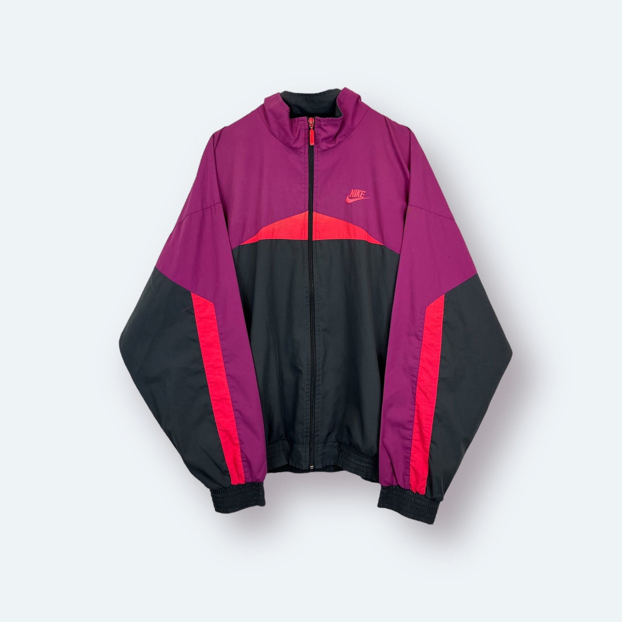 Nike 80er 90er Vintage Trainingsjacke Lila Schwarz L - Vinverse