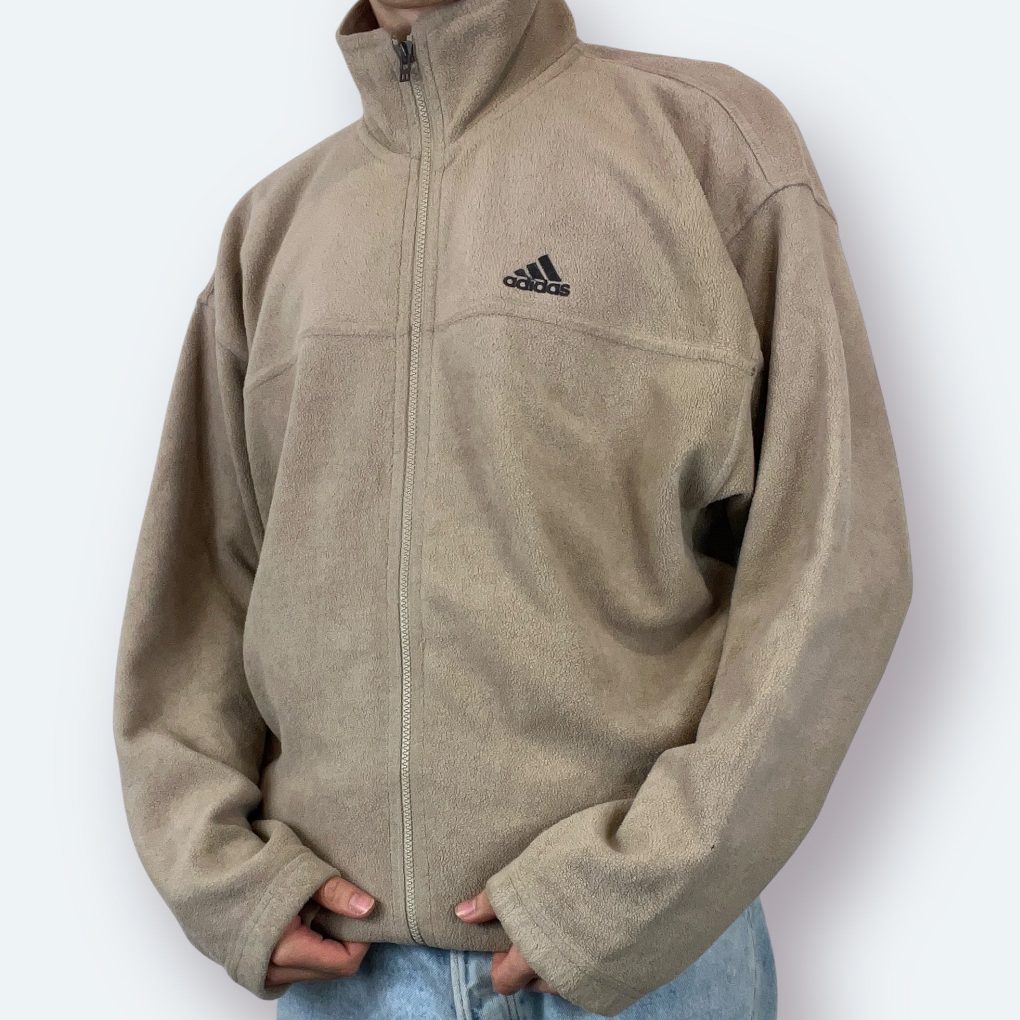 Adidas 90er Vintage Fleece Jacke Beige L - Vinverse