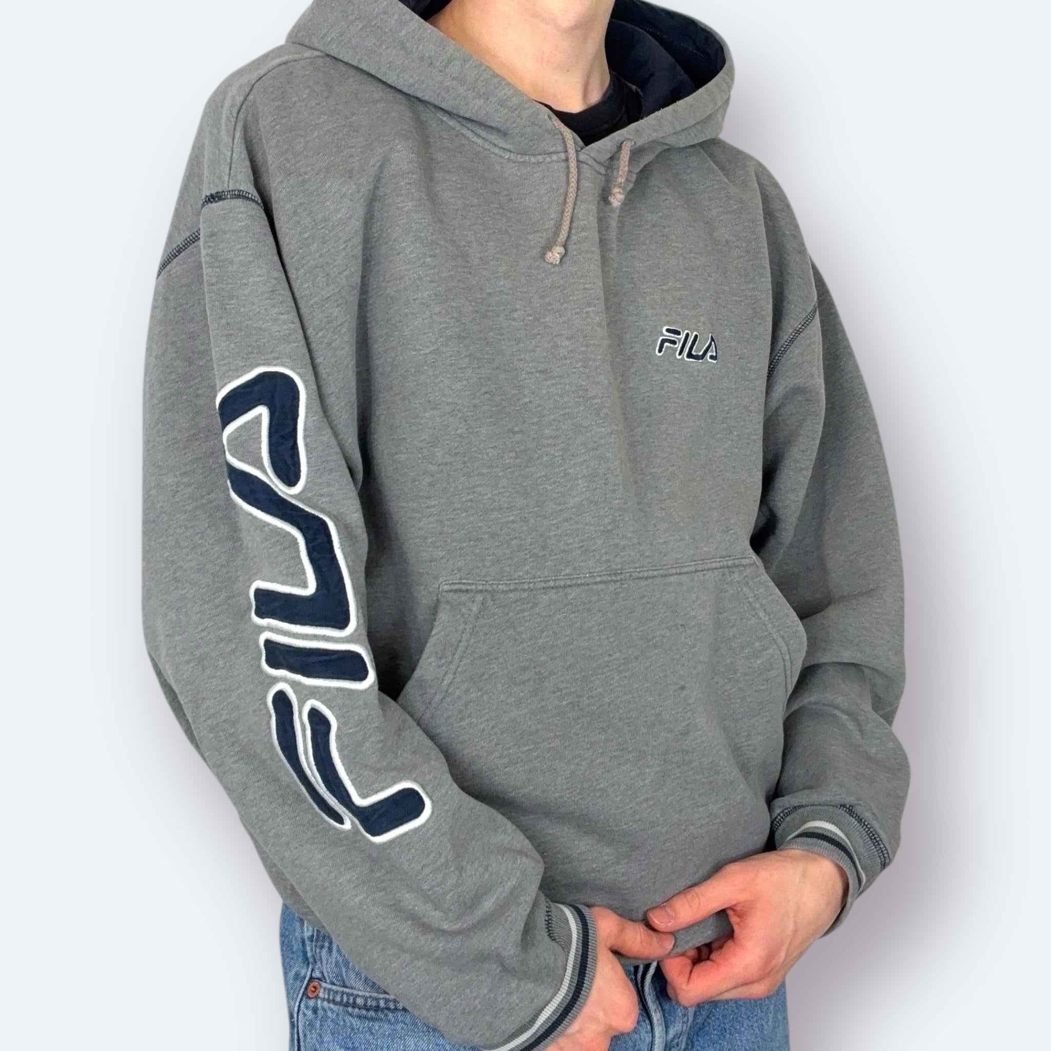 Fila Hoodie Ärmelstick Grau XL - Vinverse