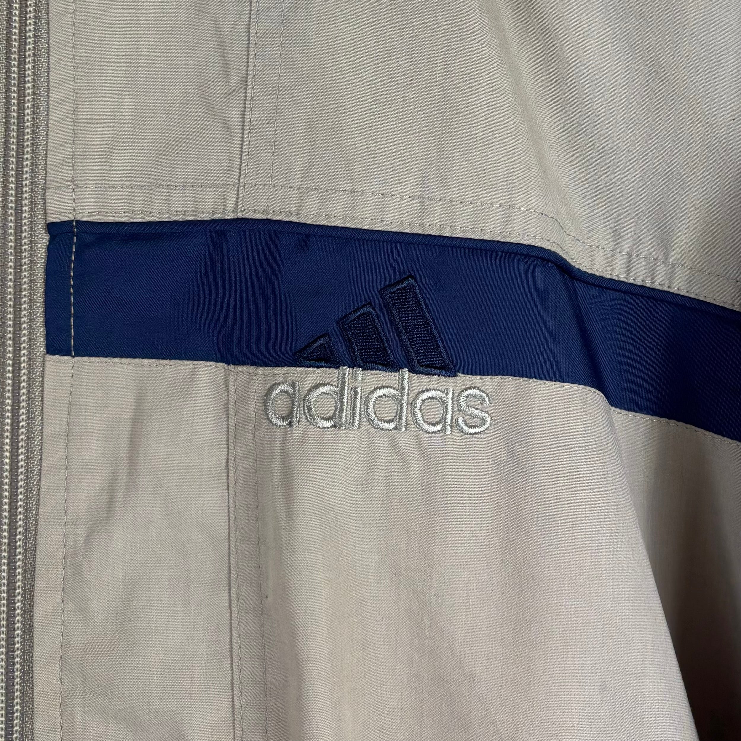 Adidas Vintage Trainingsjacke Beige Marineblau M - Vinverse