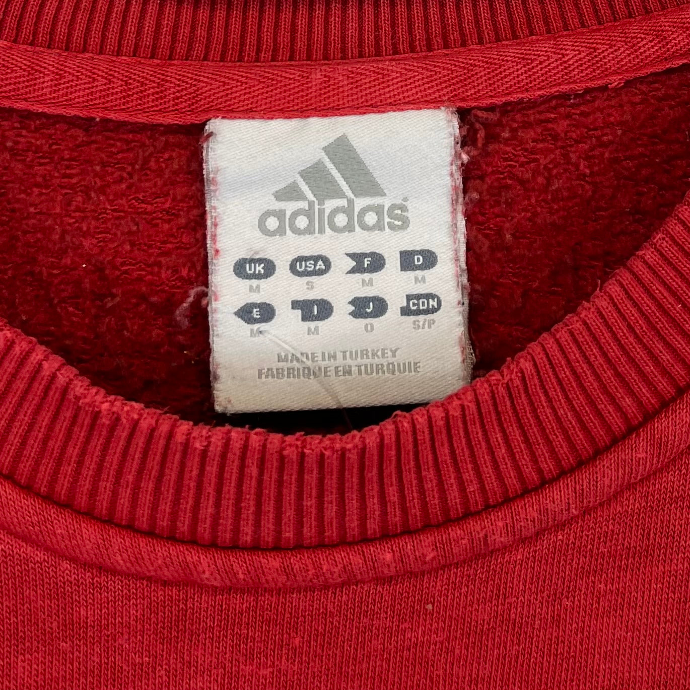 Adidas 2000er Sweater bestickt Rot M - Vinverse