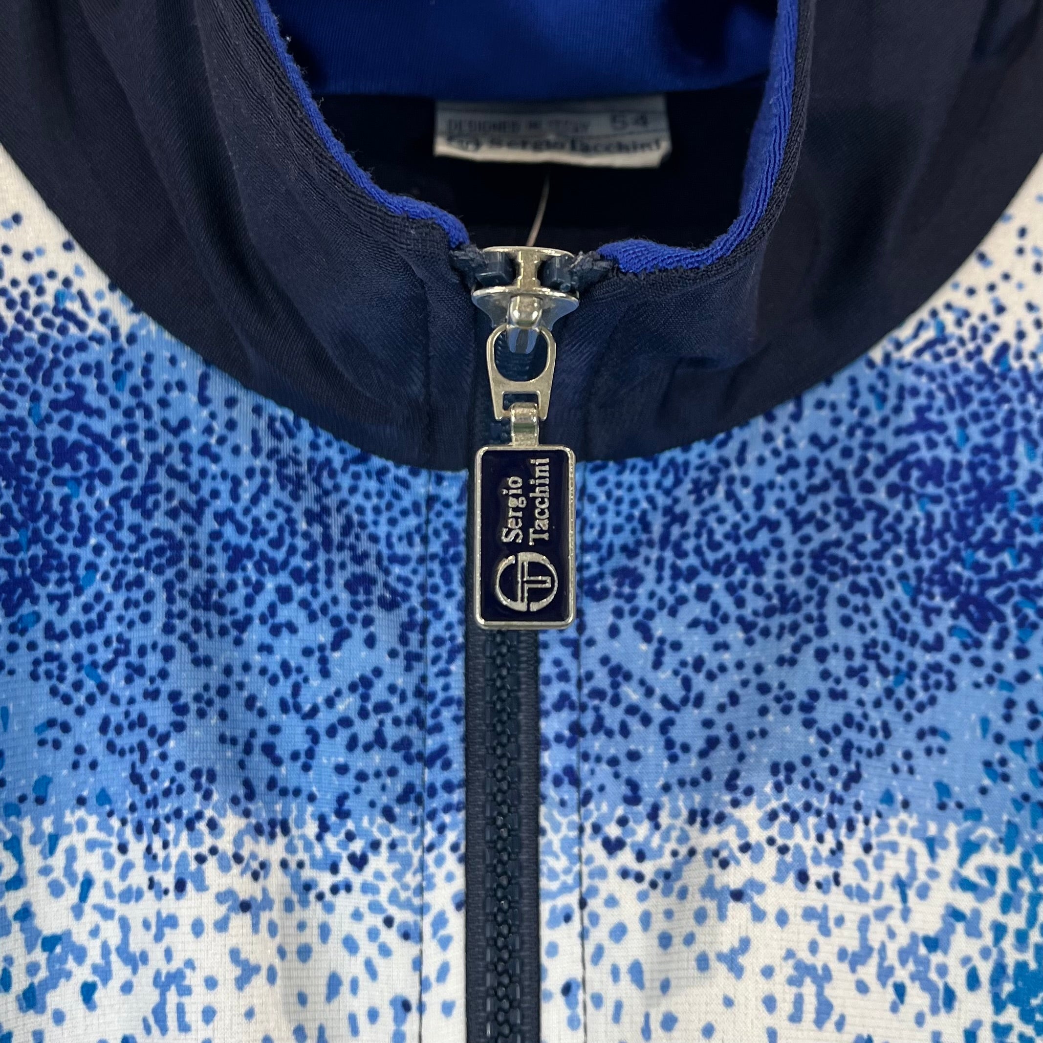 Sergio Tacchini 90s Vintage Trainingsjacke Weiß Blau M - Vinverse