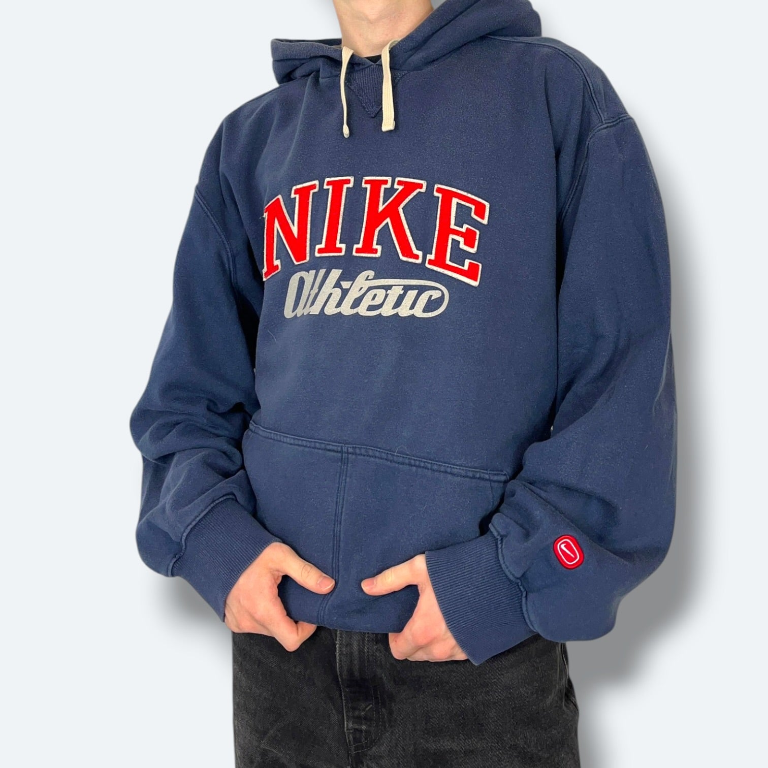 Nike Hoodie 2000s Big Logo Marineblau XXL - Vinverse