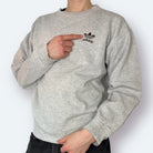Adidas 90s Vintage Trefoil Sweater Grau M - Vinverse