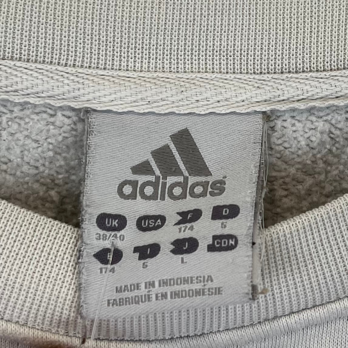 Adidas 2000er Sweater bestickt Hellgrau XL - Vinverse