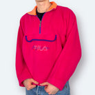 Fila Magic Line 90s Vintage Fleece Pullover Pink M - Vinverse