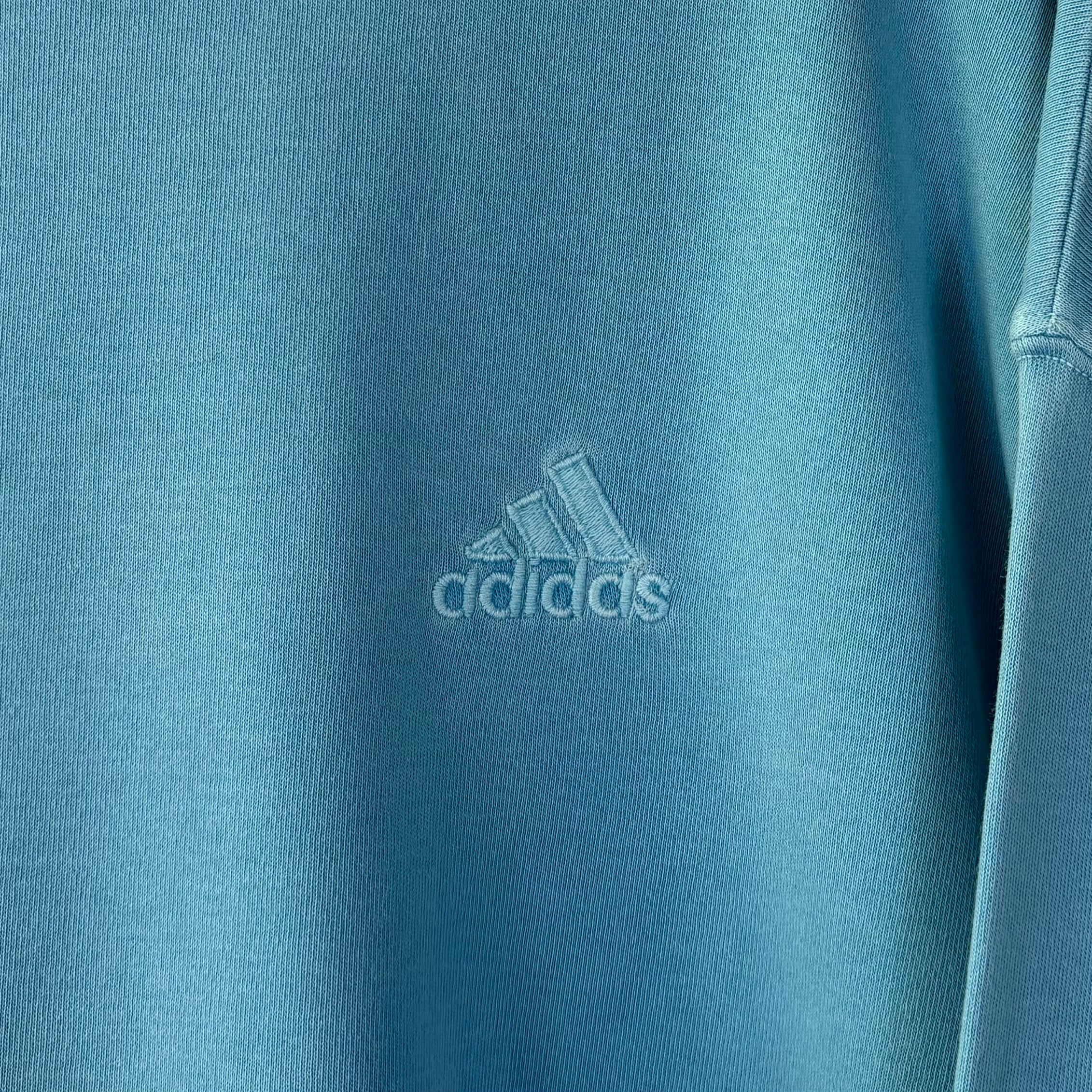 Adidas 90er Vintage Sweater bestickt Hellblau L - Vinverse