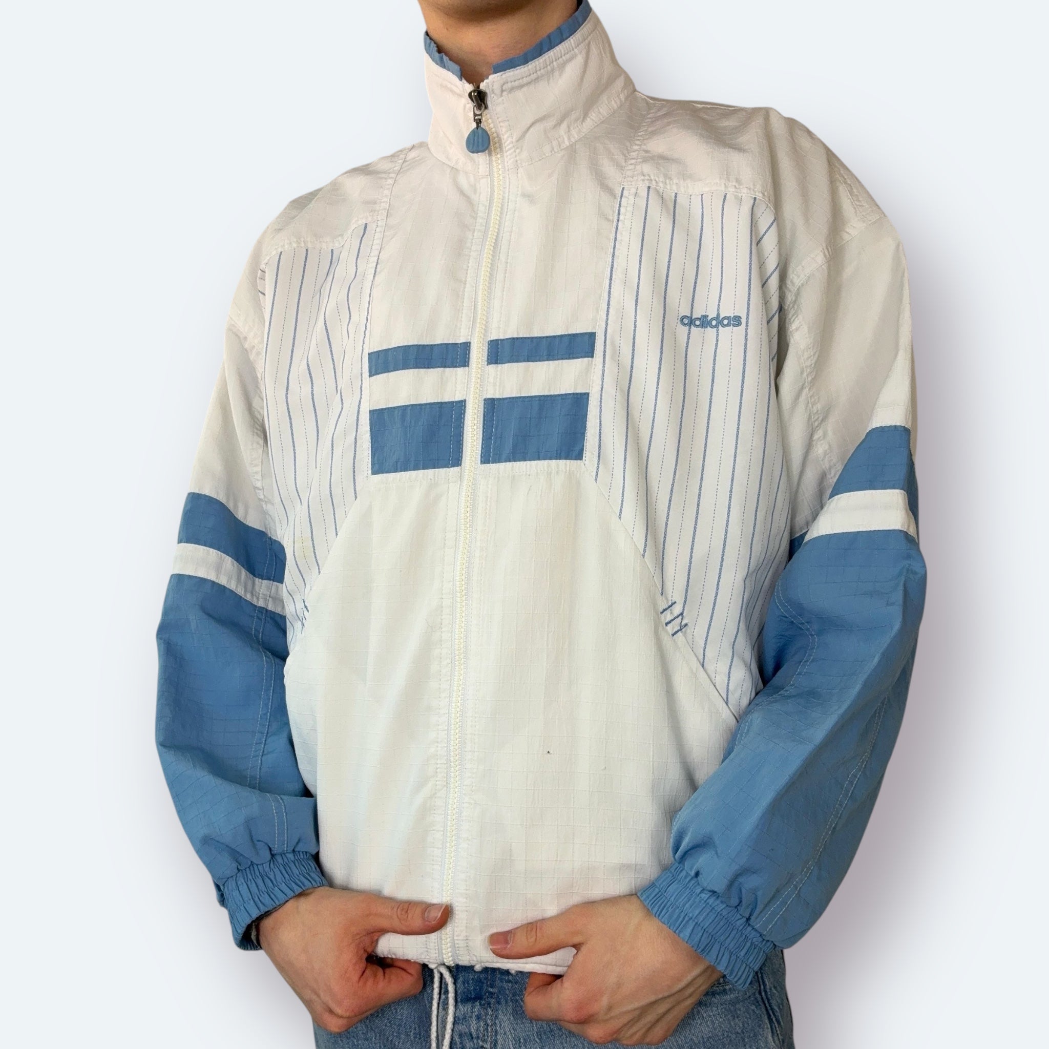 Adidas 90s Vintage Trainingsjacke Weiß S - Vinverse