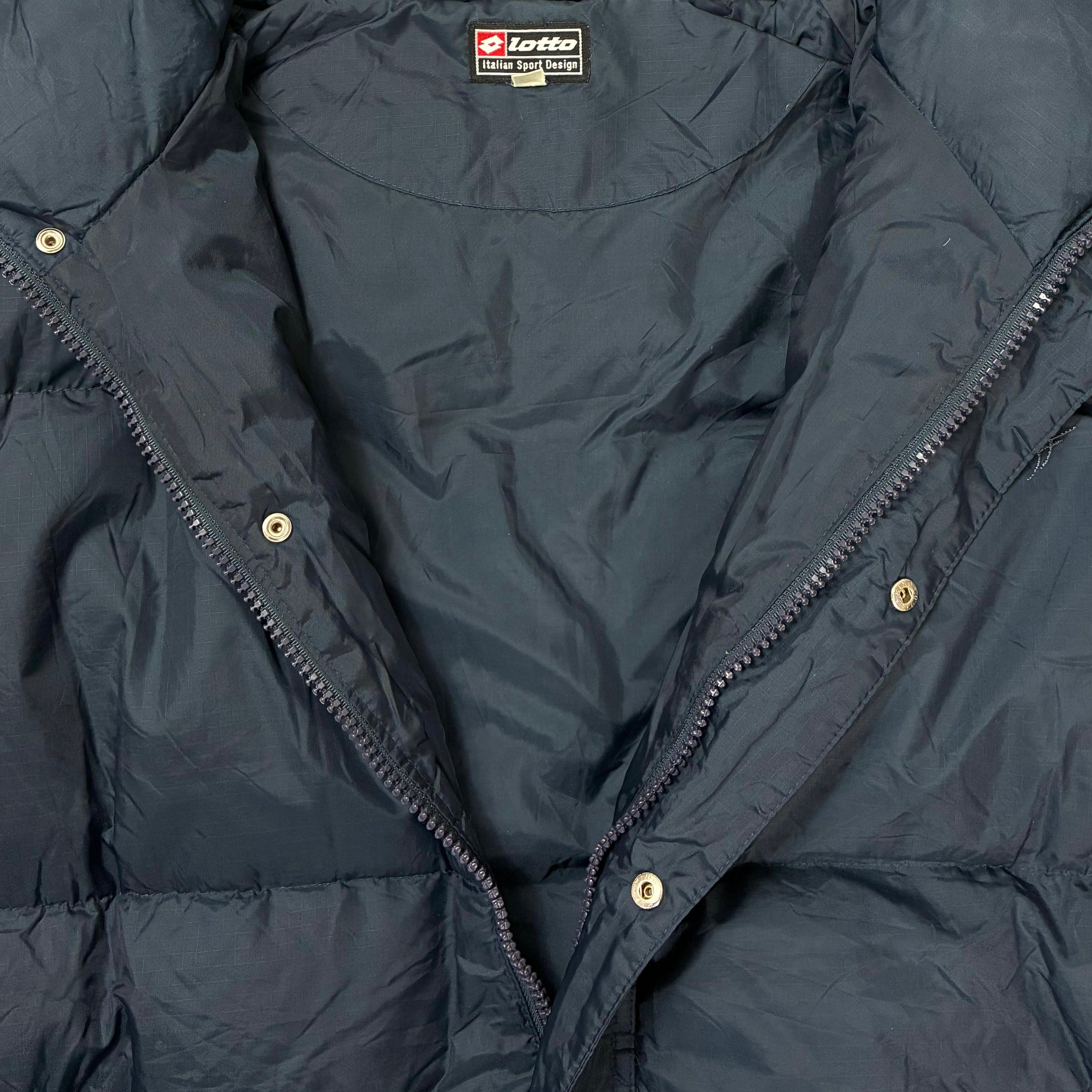Lotto 2000s Y2K Daunen Puffer Jacke Marineblau XXL - Vinverse