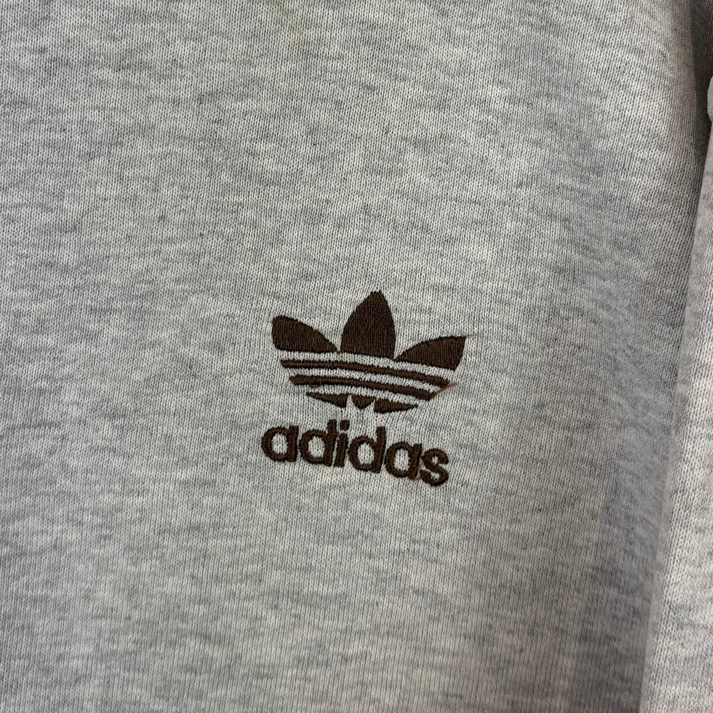 Adidas 90s Vintage Trefoil Sweater Grau M - Vinverse
