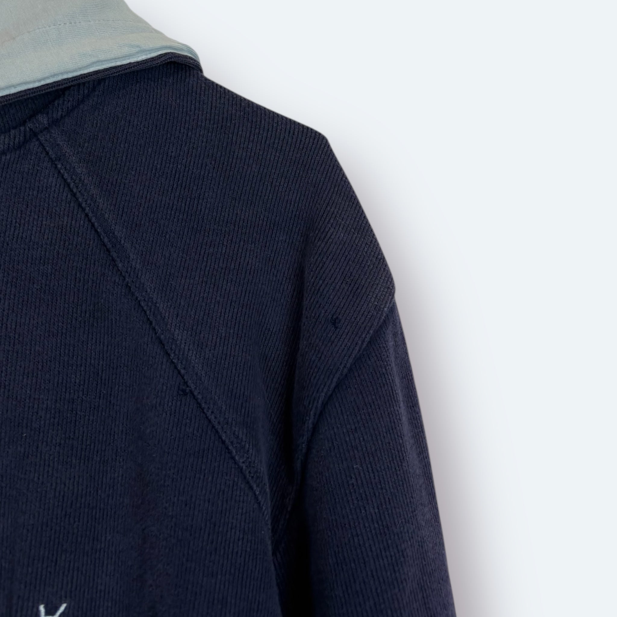 Yves Saint Laurent Vintage Zip Hoodie Marineblau S - Vinverse