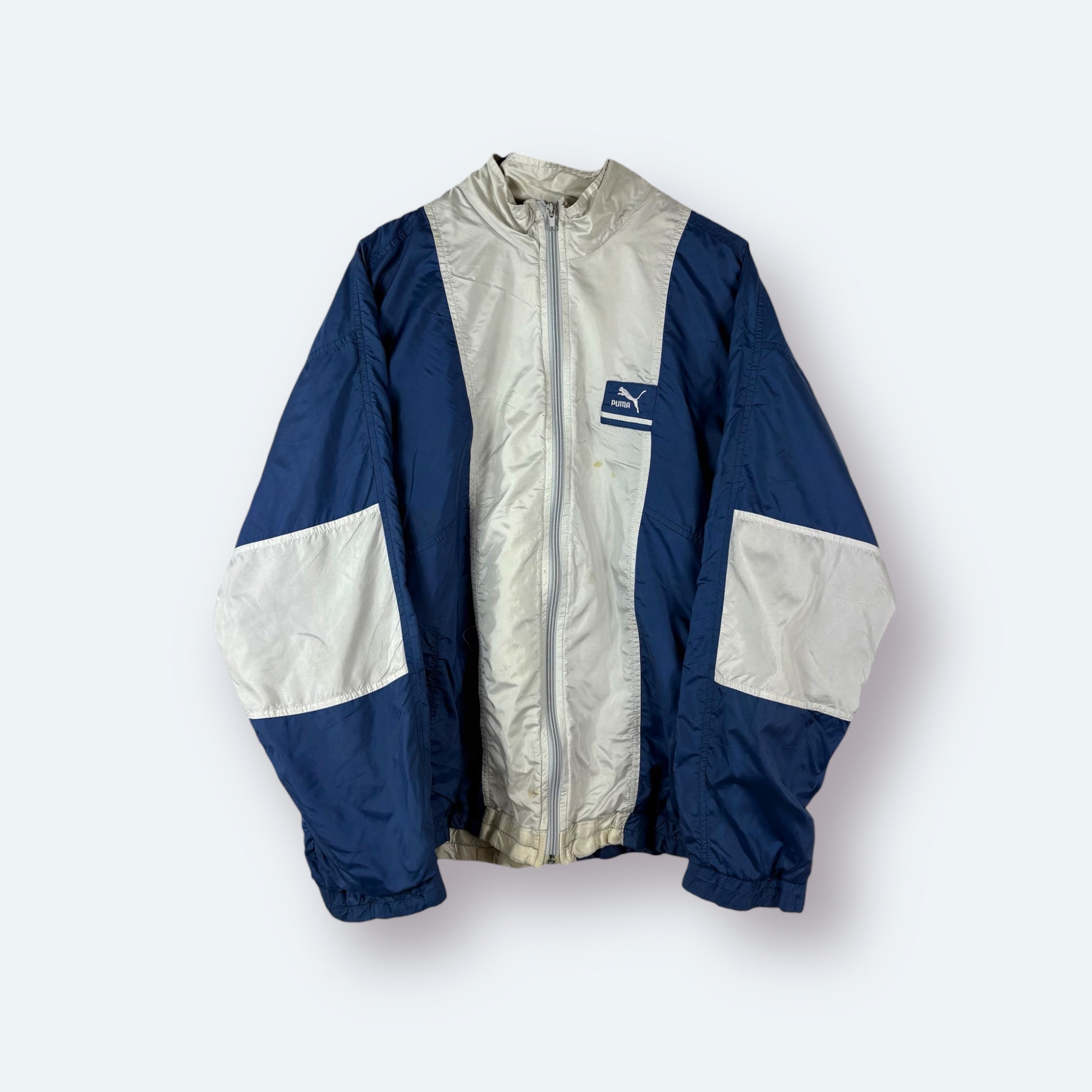 Puma 90s Vintage Trainingsjacke Weiß Blau M - Vinverse