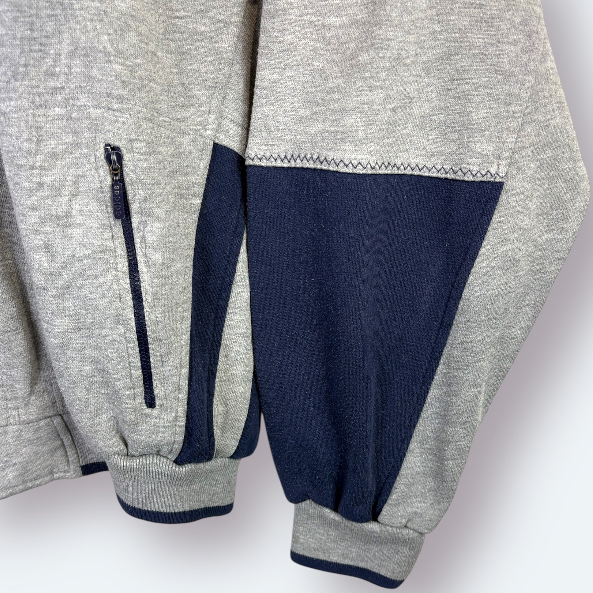 Adidas 90s Vintage Sweatjacke Grau Marineblau M - Vinverse