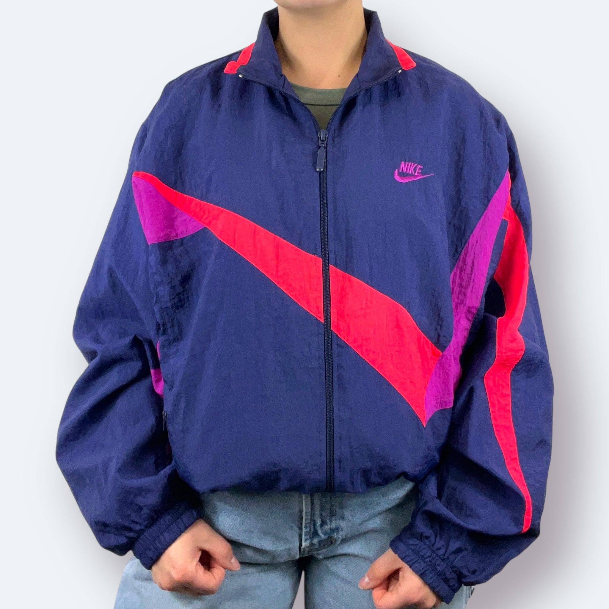 Nike 90s Vintage Trainingsjacke Lila M - Vinverse