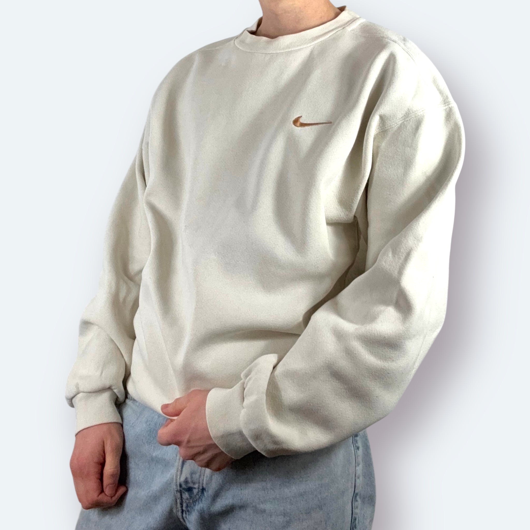 Nike 90s Vintage Hoodie Beige M - Vinverse