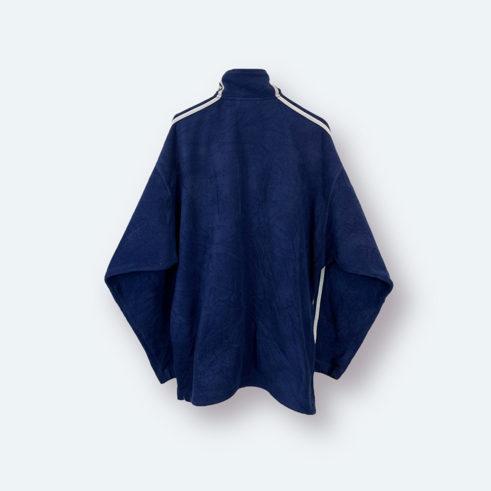 Adidas 90er Vintage Fleece Jacke bestickt Blau L - Vinverse