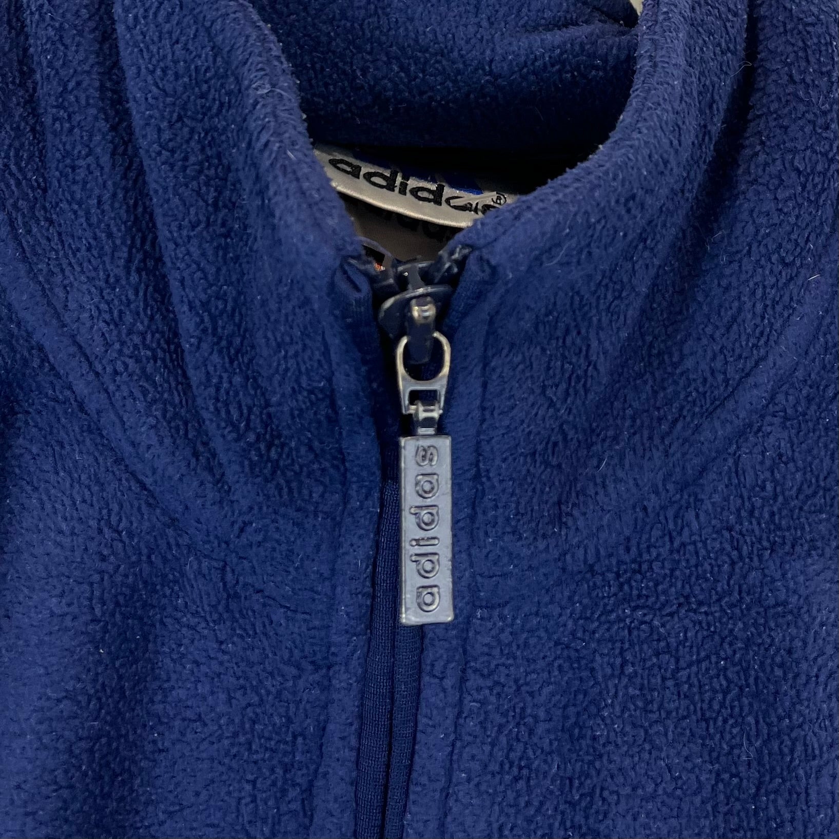 Adidas 90er Vintage Fleece Jacke bestickt Blau L - Vinverse