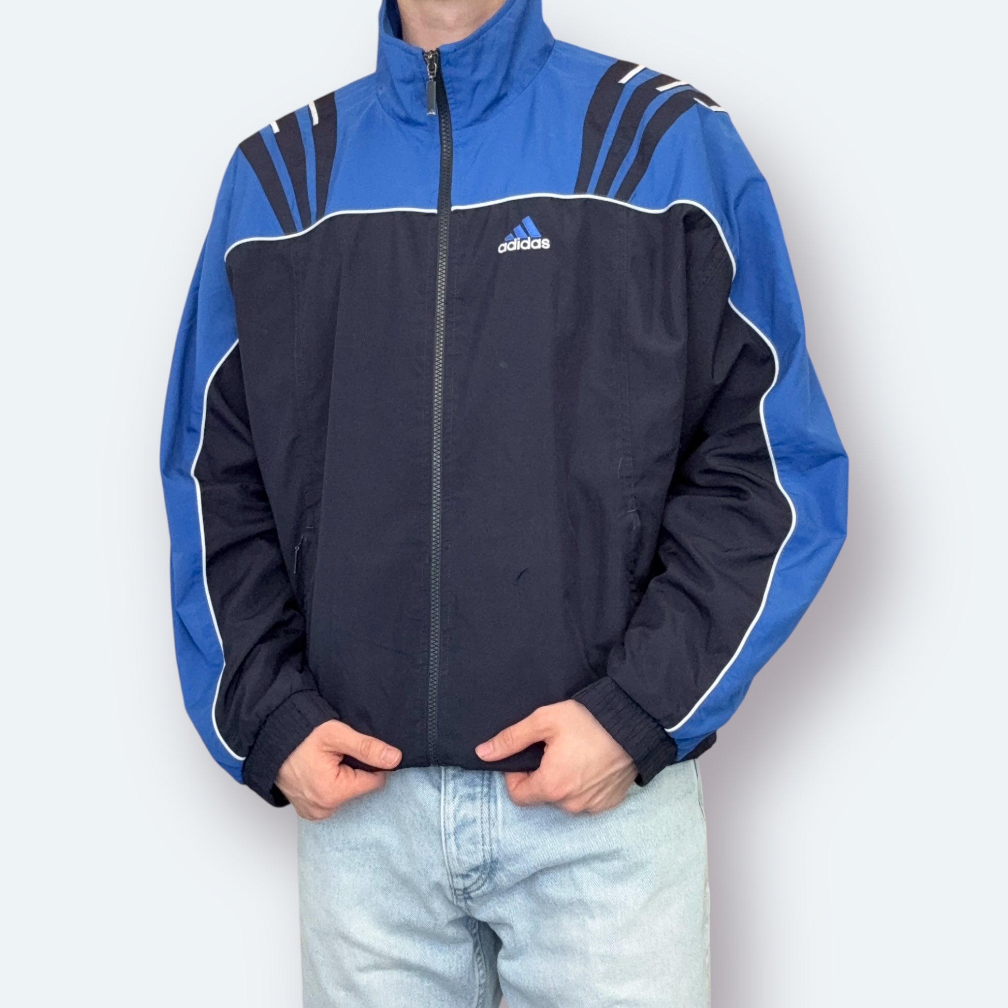Adidas 2003 Trainingsjacke bestickt Blau L - Vinverse