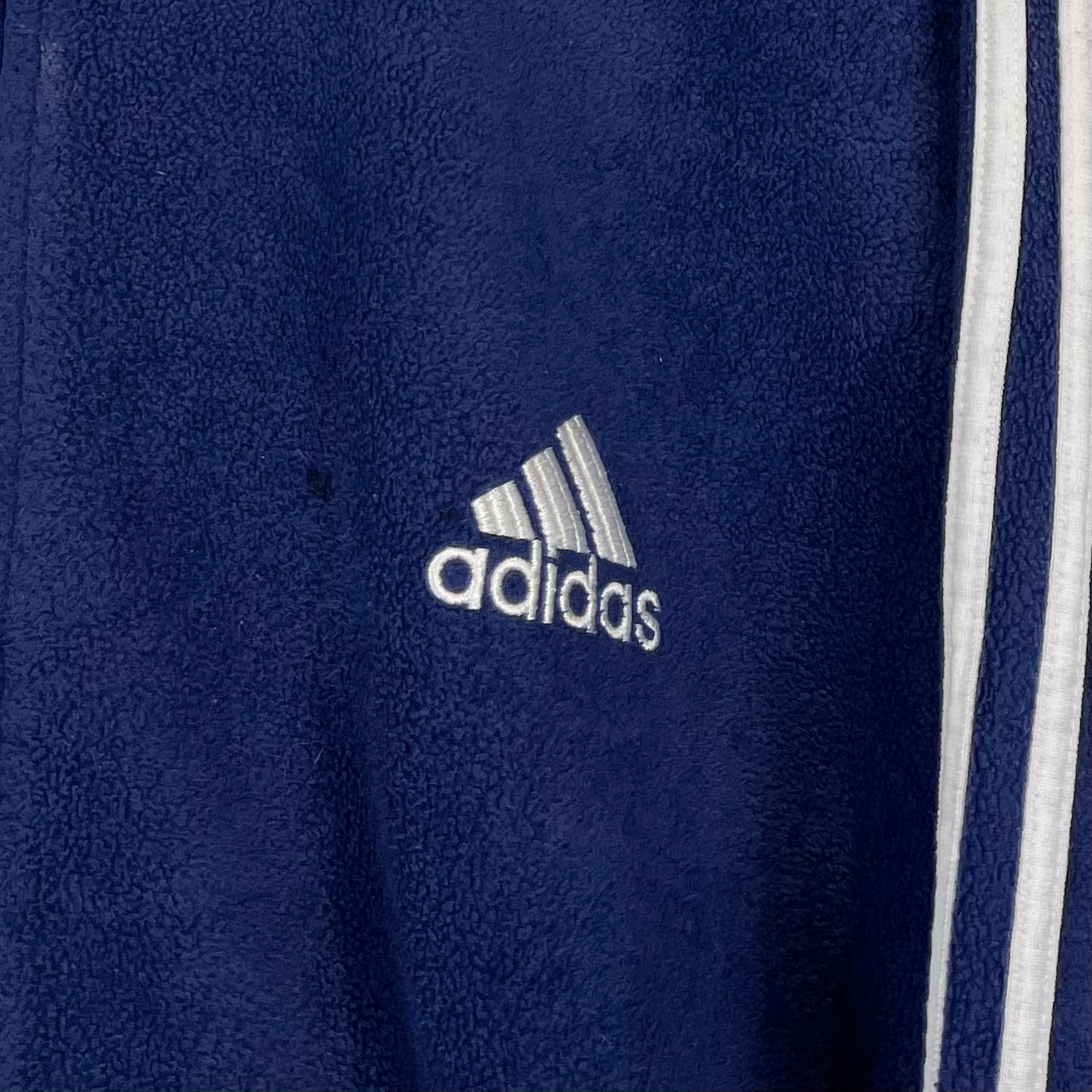 Adidas 90er Vintage Fleece Jacke bestickt Blau L - Vinverse