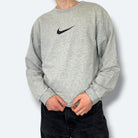 Nike Vintage Sweater 90s Center Swoosh Grau M - Vinverse