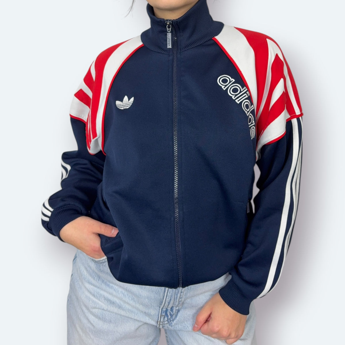 Adidas Vintage Trainingsjacke 90s Blau S - Vinverse
