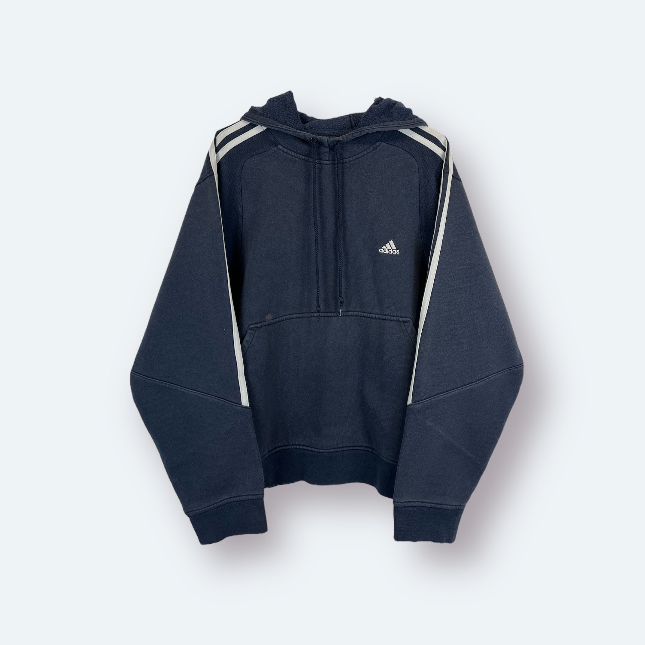 Adidas 2000er Hoodie bestickt Marineblau L - Vinverse