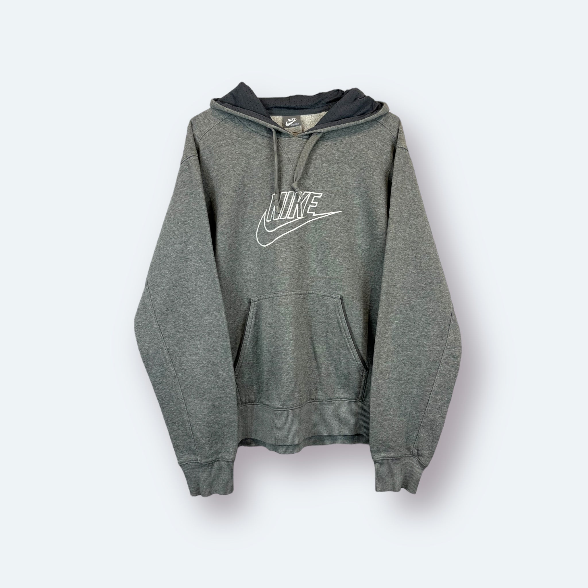 Nike 2000er Hoodie bestickt Grau M - Vinverse