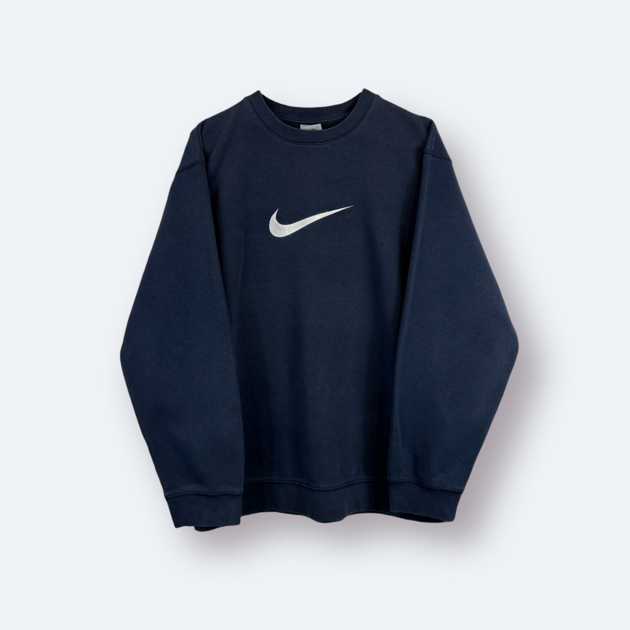 Nike 2000s Sweater Center Swoosh Marineblau M - Vinverse