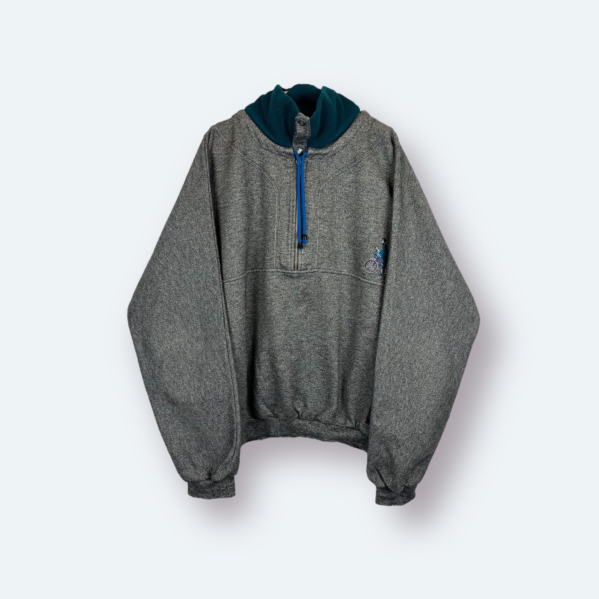 Lotto Vintage Half Zip Sweater bestickt Grau XL - Vinverse