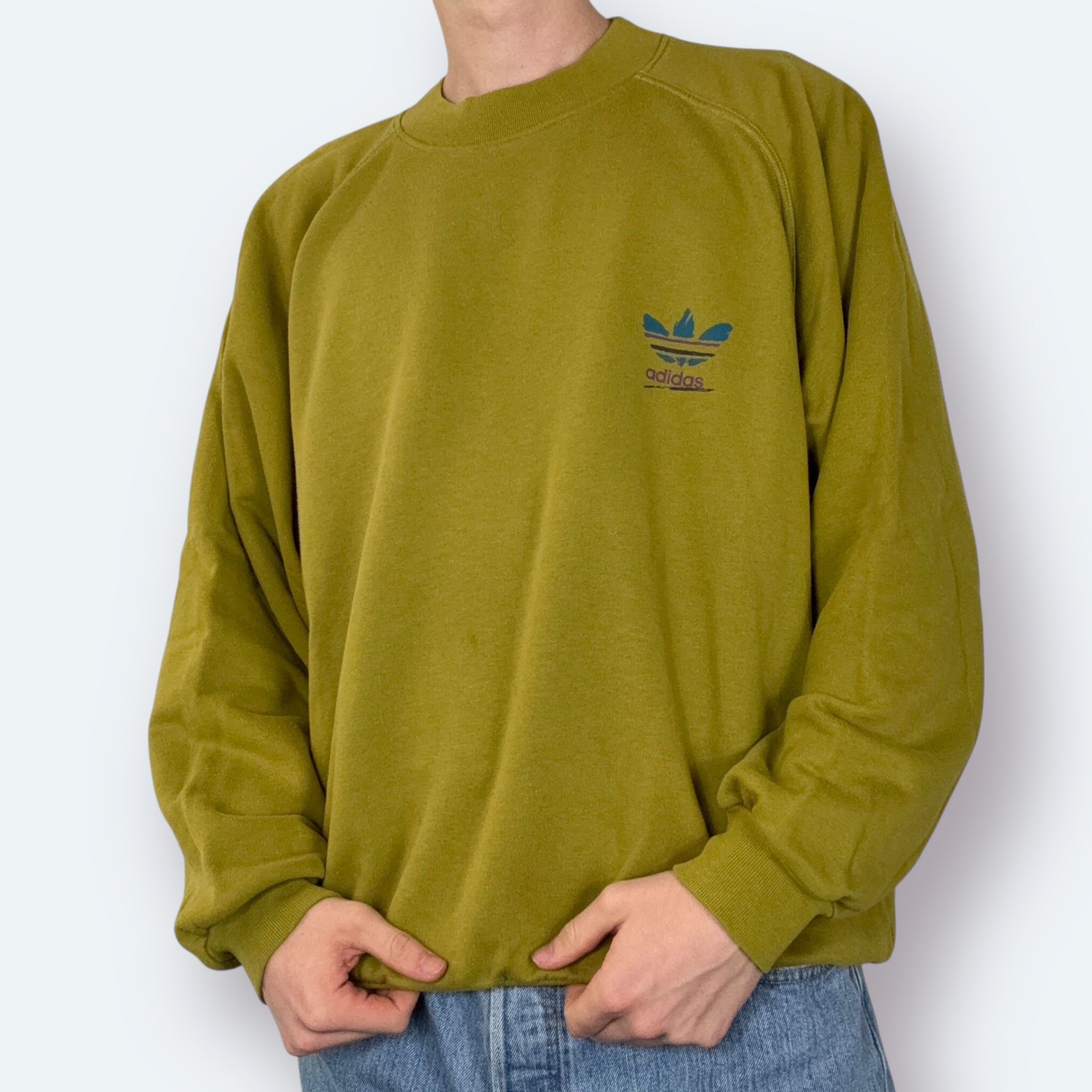 Adidas 80s Vintage Sweater Khaki L - Vinverse