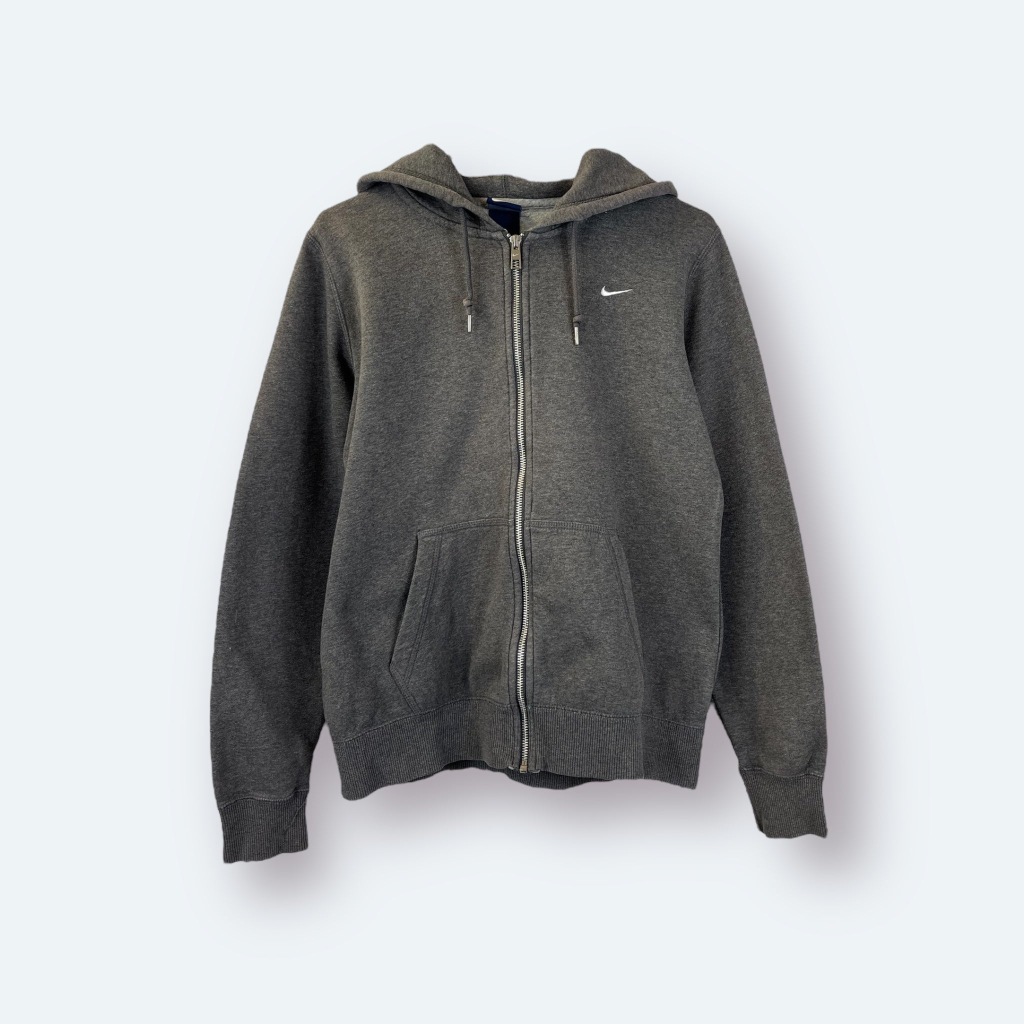 Nike Zip Hoodie bestickt Grau M - Vinverse