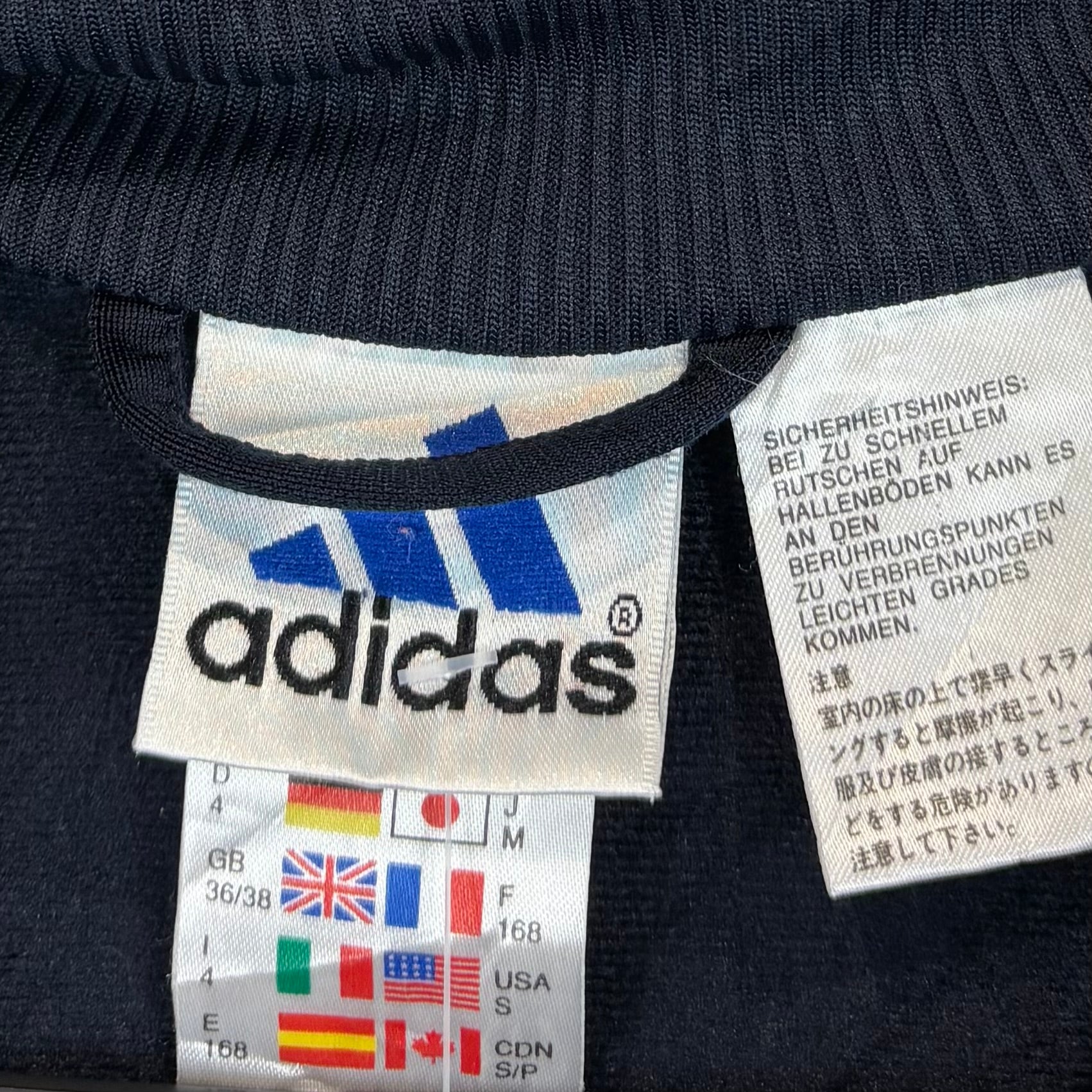 Adidas Vintage Trainingsjacke Grau Schwarz S - Vinverse