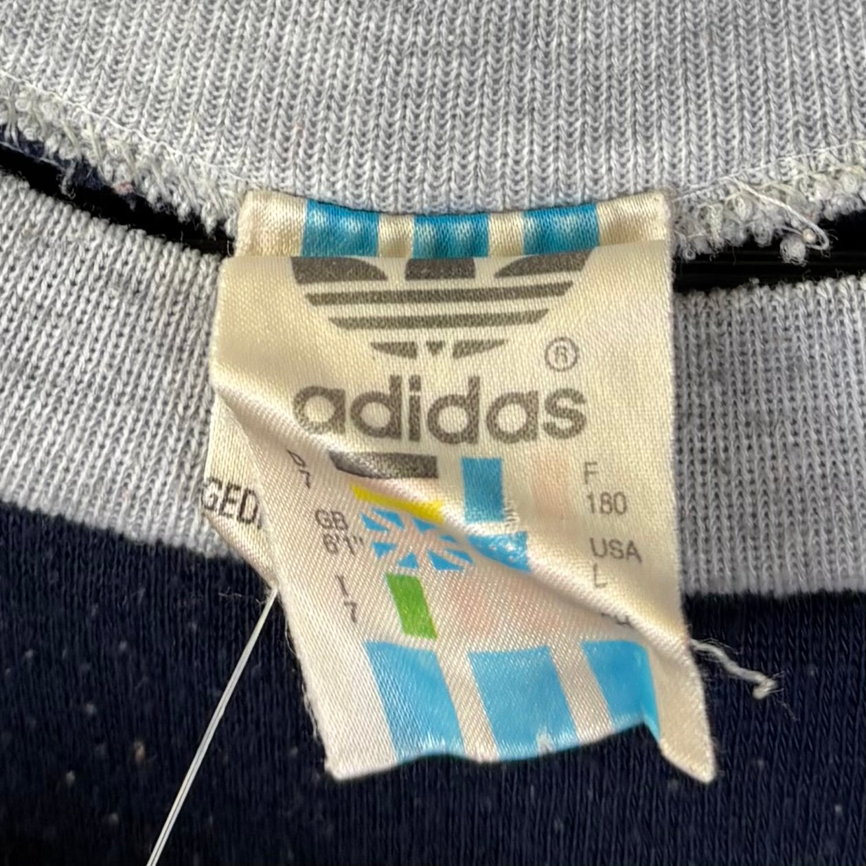 Adidas 80er Vintage Print Sweater Grau L - Vinverse