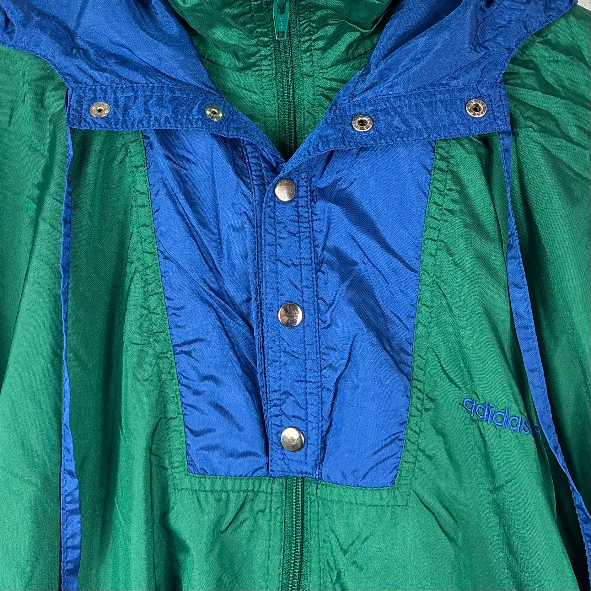 Adidas 90s Vintage Windbreaker Grün Blau XL - Vinverse