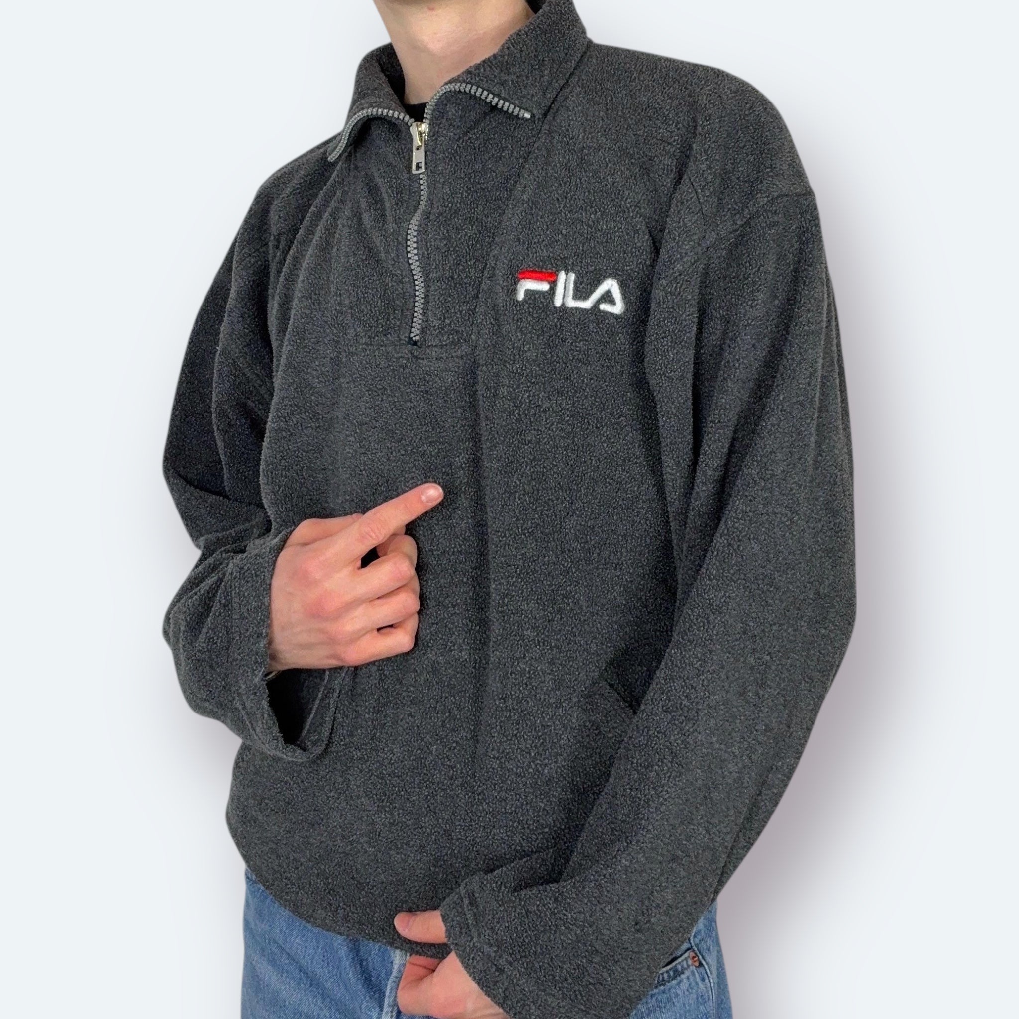 Fila Vintage Fleece Sweater Grau XXL - Vinverse