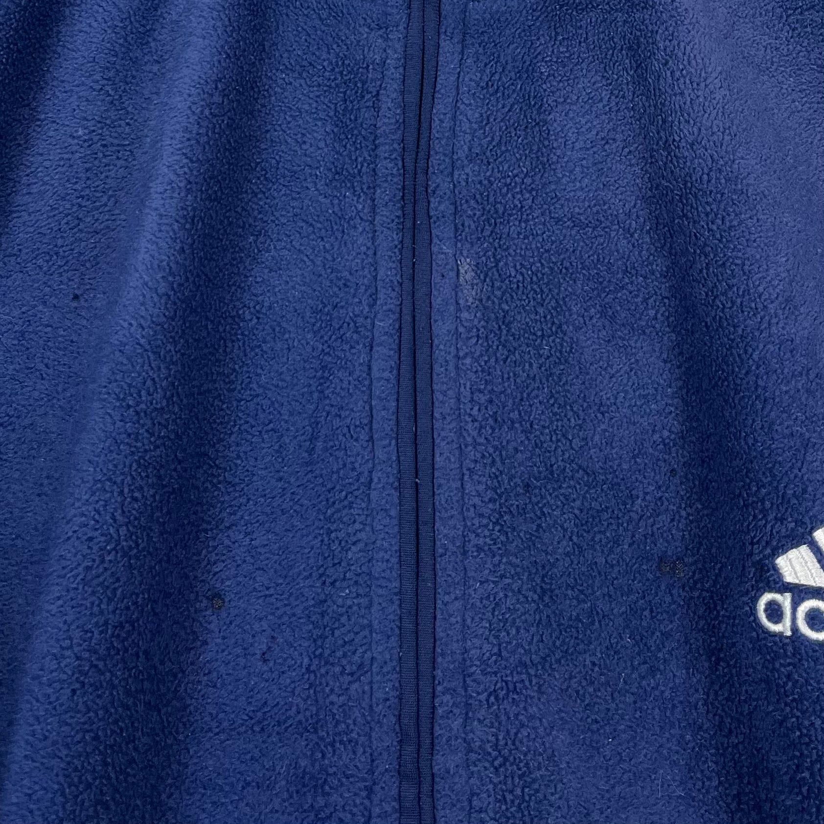 Adidas 90er Vintage Fleece Jacke bestickt Blau L - Vinverse