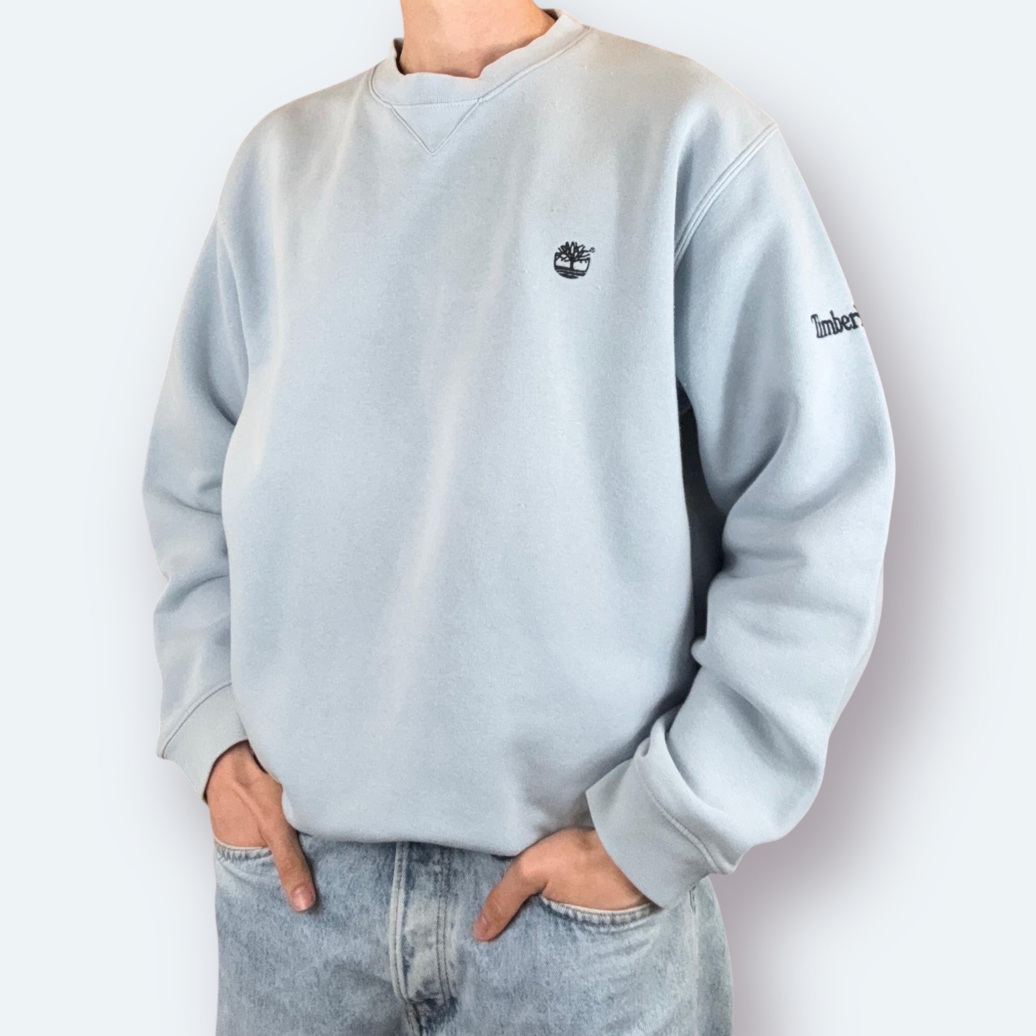 Timberland Vintage Sweater bestickt Hellblau M - Vinverse