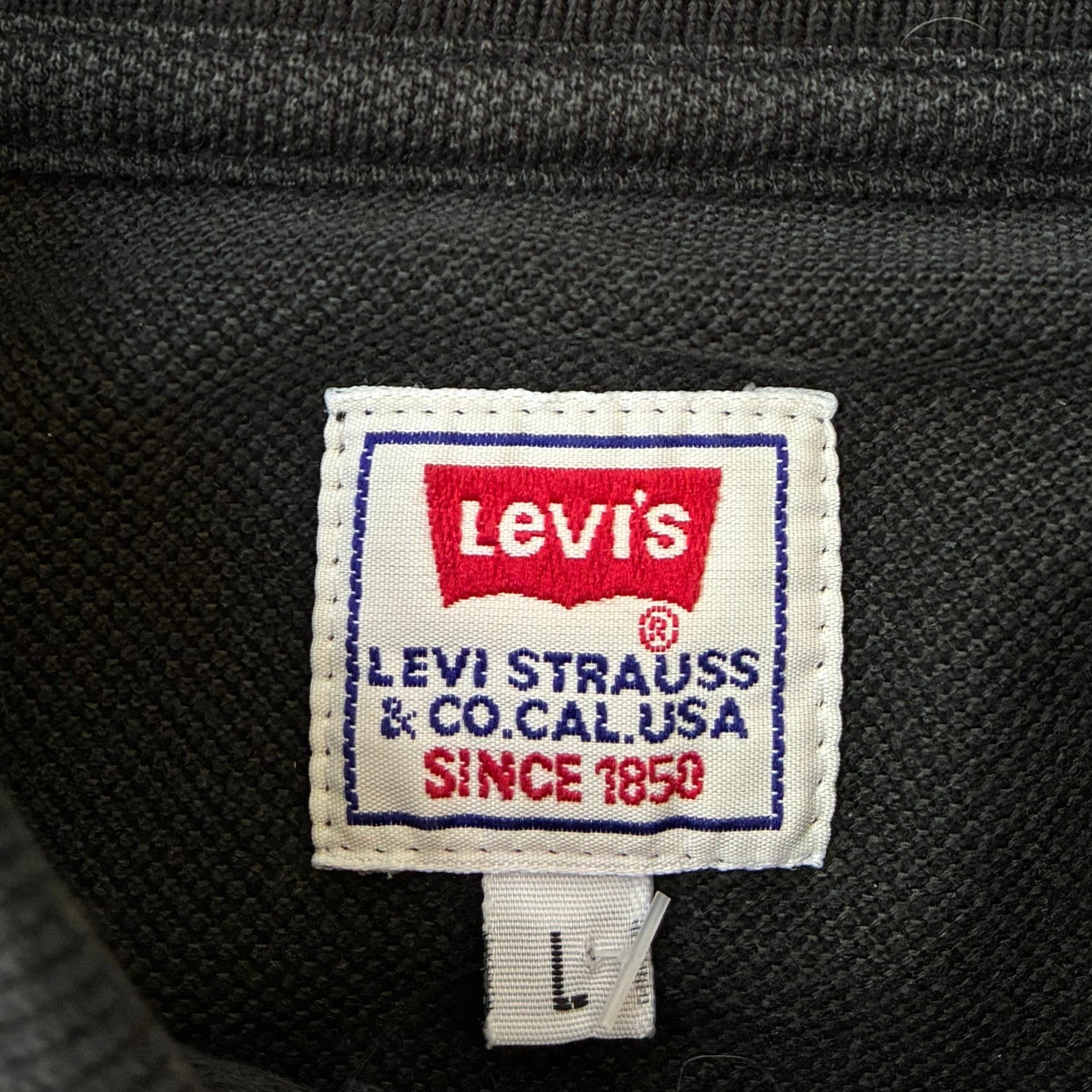 Levi’s 80er Vintage Langarm Polo Schwarz L - Vinverse
