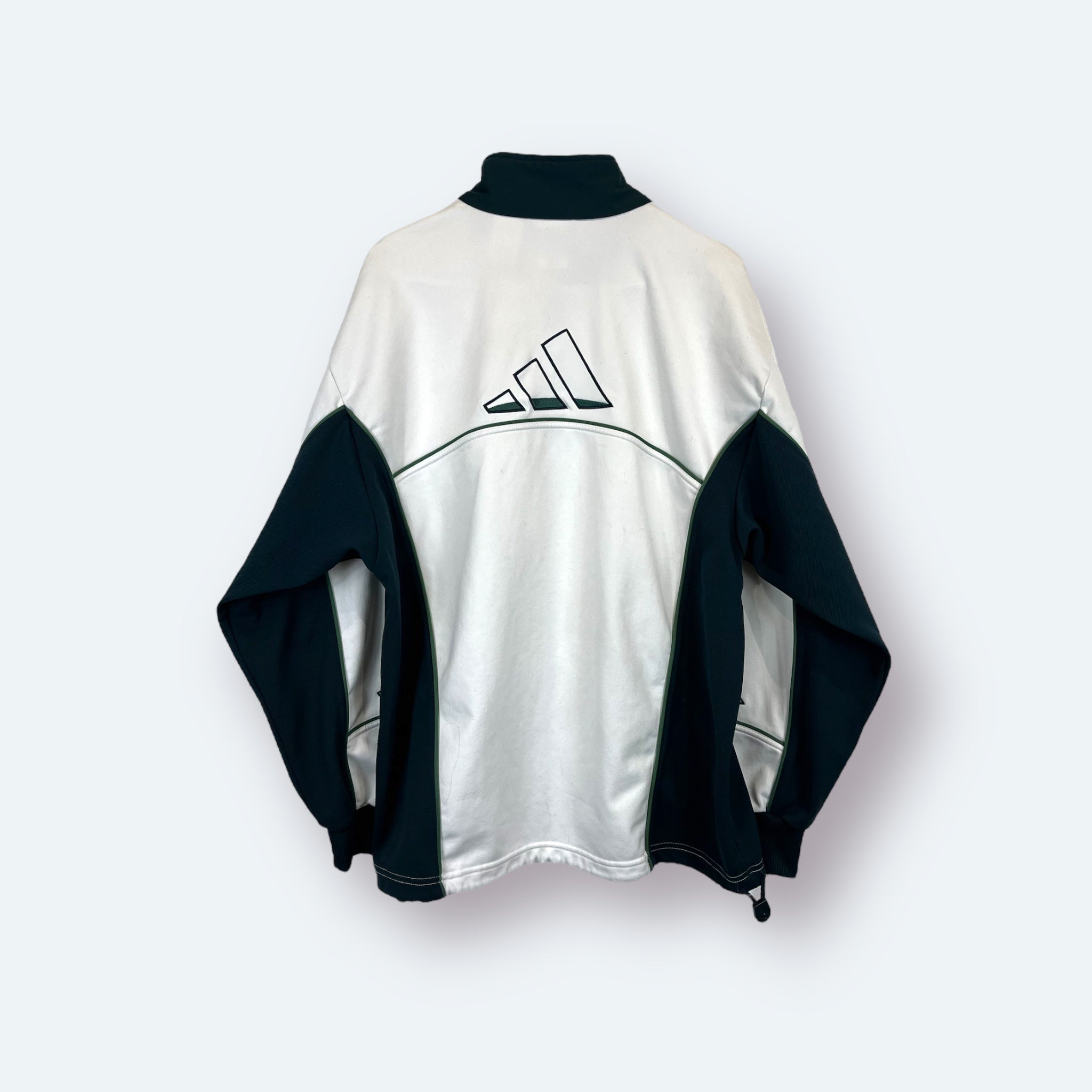 Adidas Vintage Trainingsjacke bestickt Weiß M - Vinverse