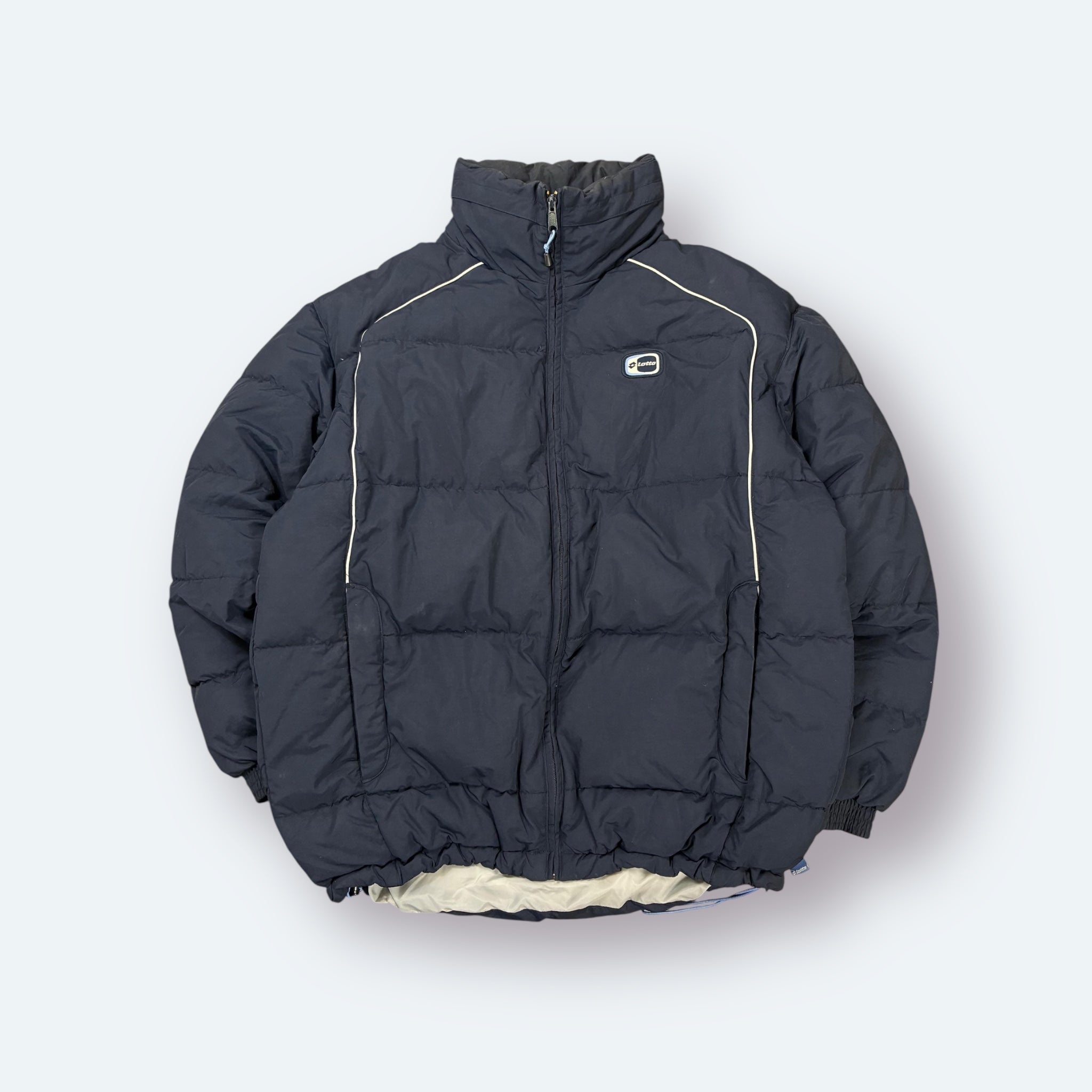 Lotto 2000s Y2K Daunen Puffer Jacke Marineblau L - Vinverse