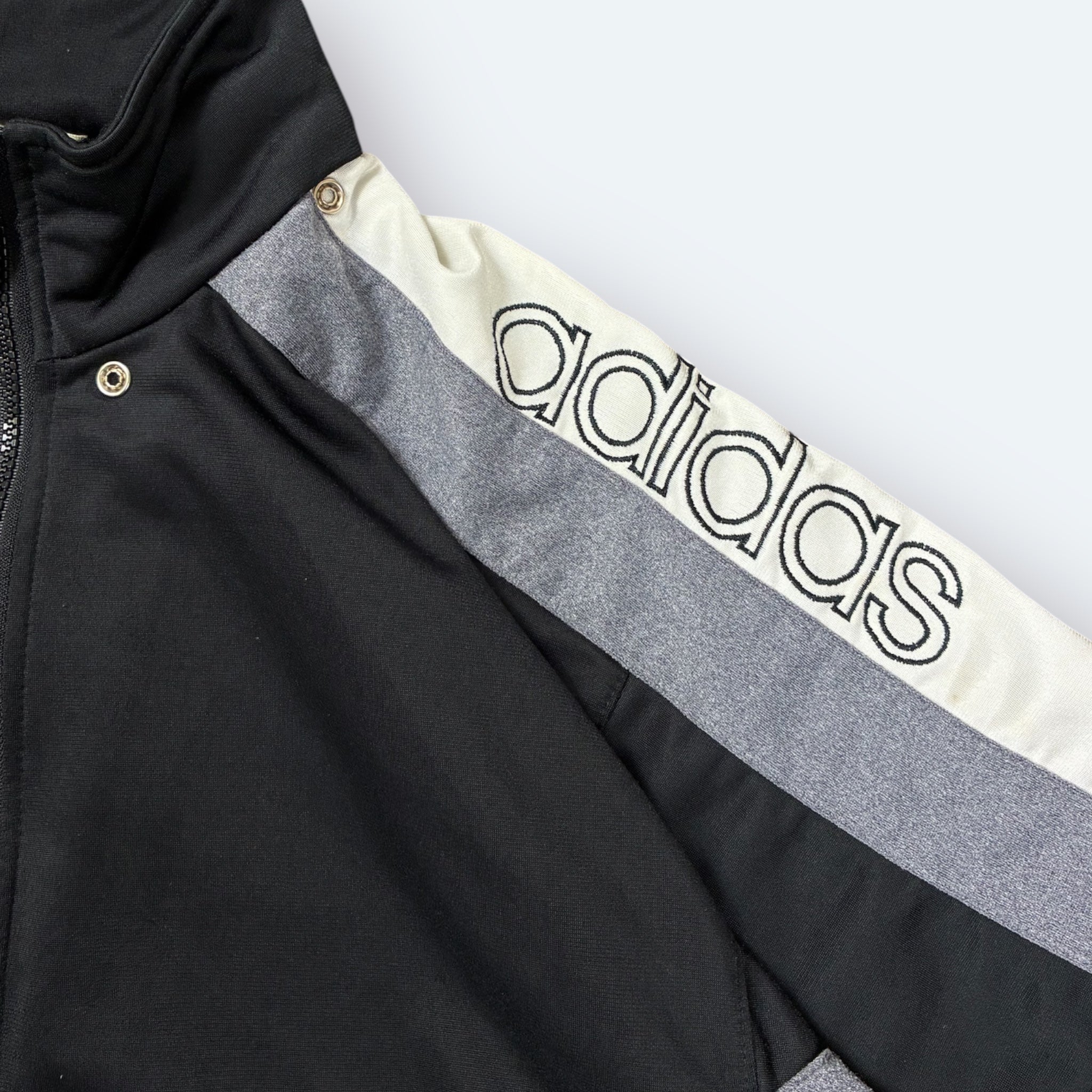 Adidas 80s Vintage 3-Stripes Kurzarm Trainingsjacke Schwarz L - Vinverse