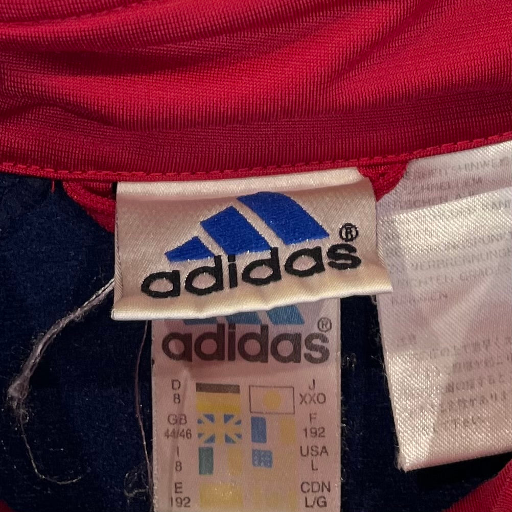 Adidas 90er Vintage Trainingsjacke bestickt Marineblau L - Vinverse