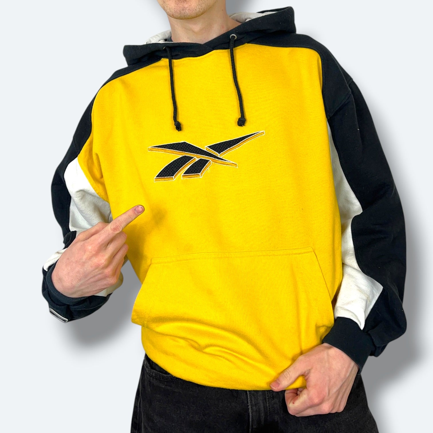 Reebok Vintage Hoodie 90s Gelb L - Vinverse