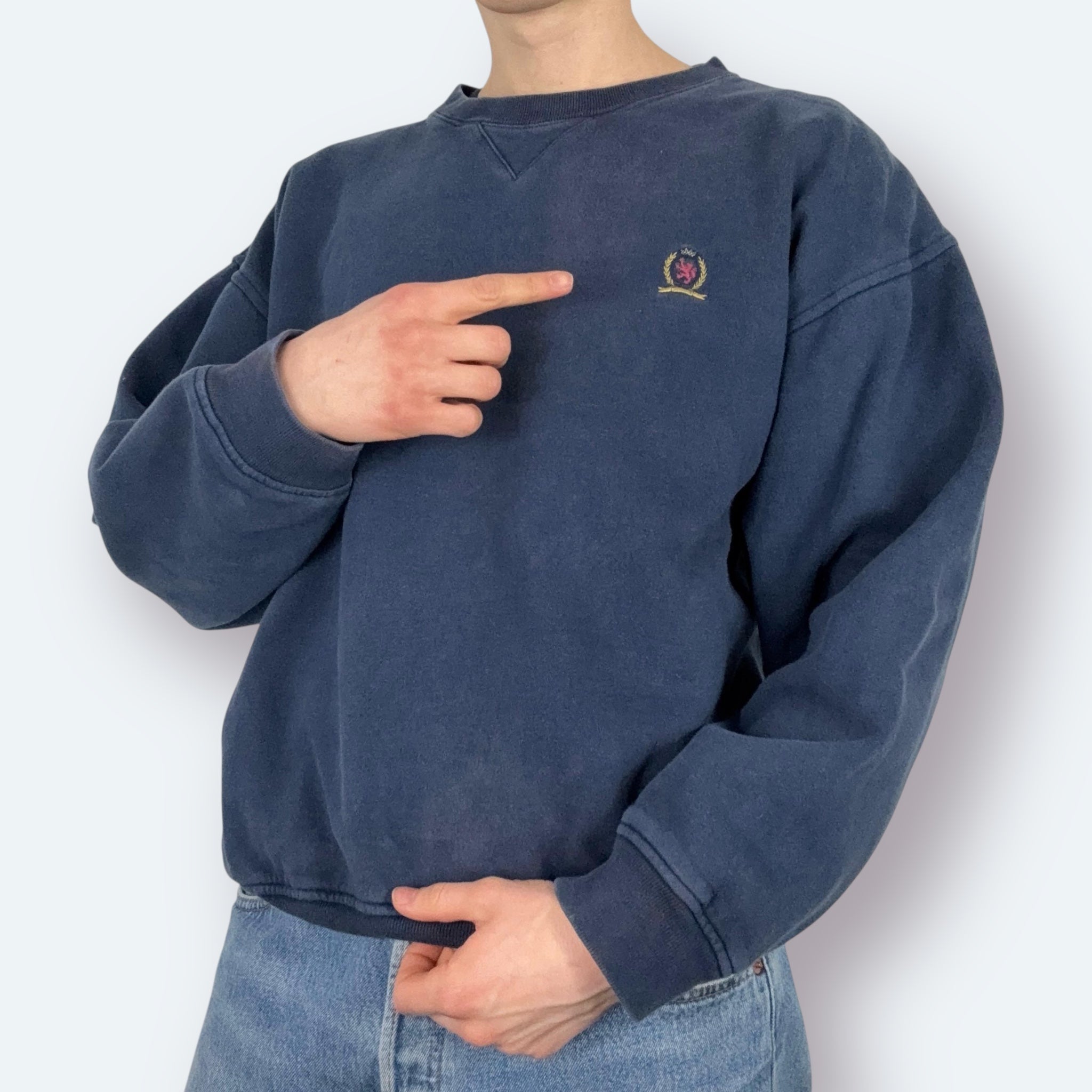 Tommy Hilfiger Vintage Sweater Marineblau L - Vinverse