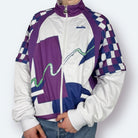 Diadora Retro 1990s Jim Courier Trainingsjacke Weiß Lila L - Vinverse