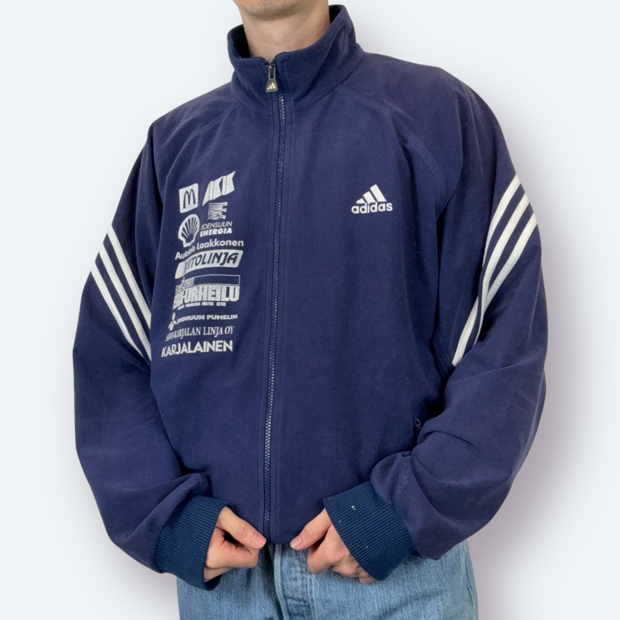 Adidas 2000 Vintage Samt Trainingsjacke Blau XL - Vinverse