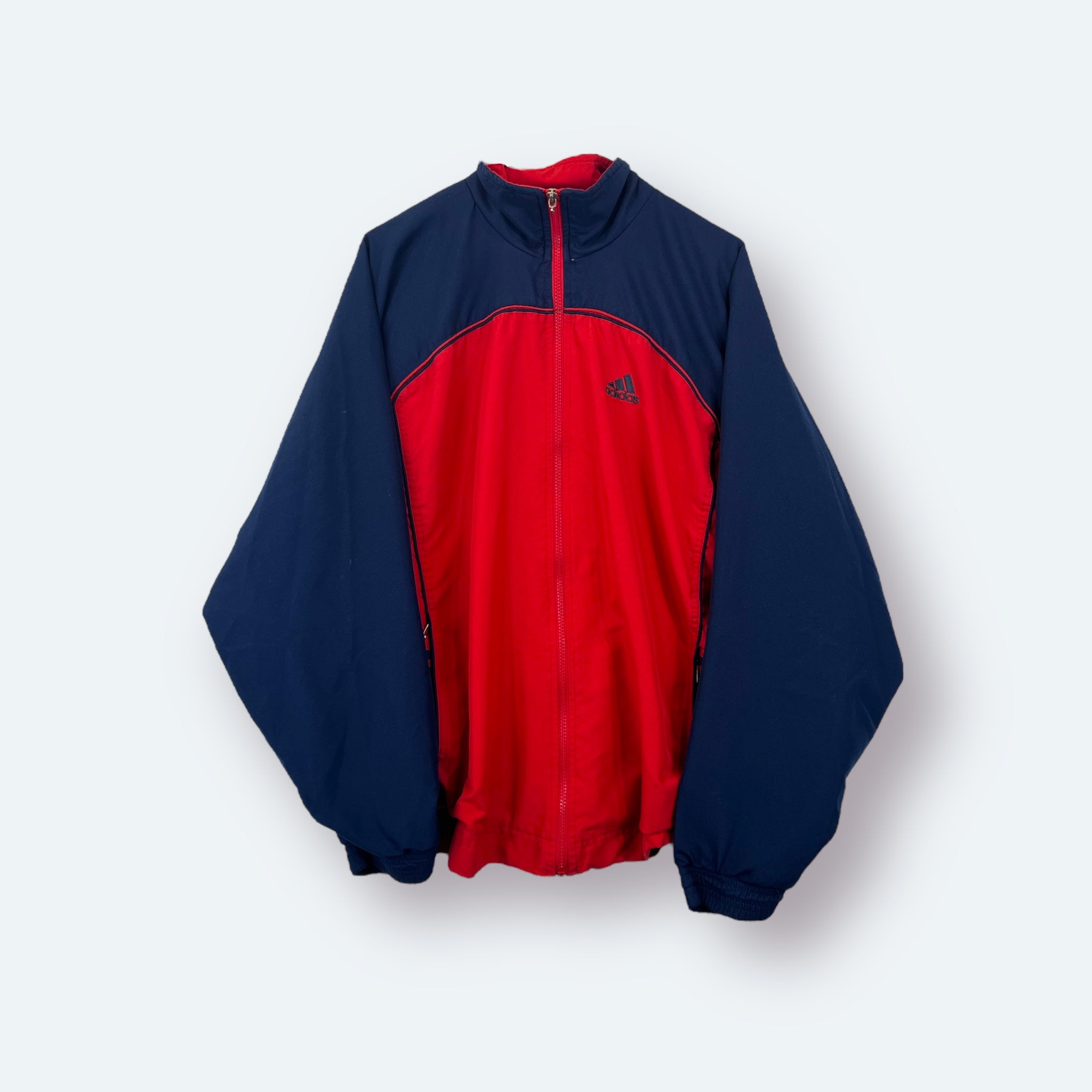 Adidas 90er Vintage Trainingsjacke bestickt Rot M - Vinverse