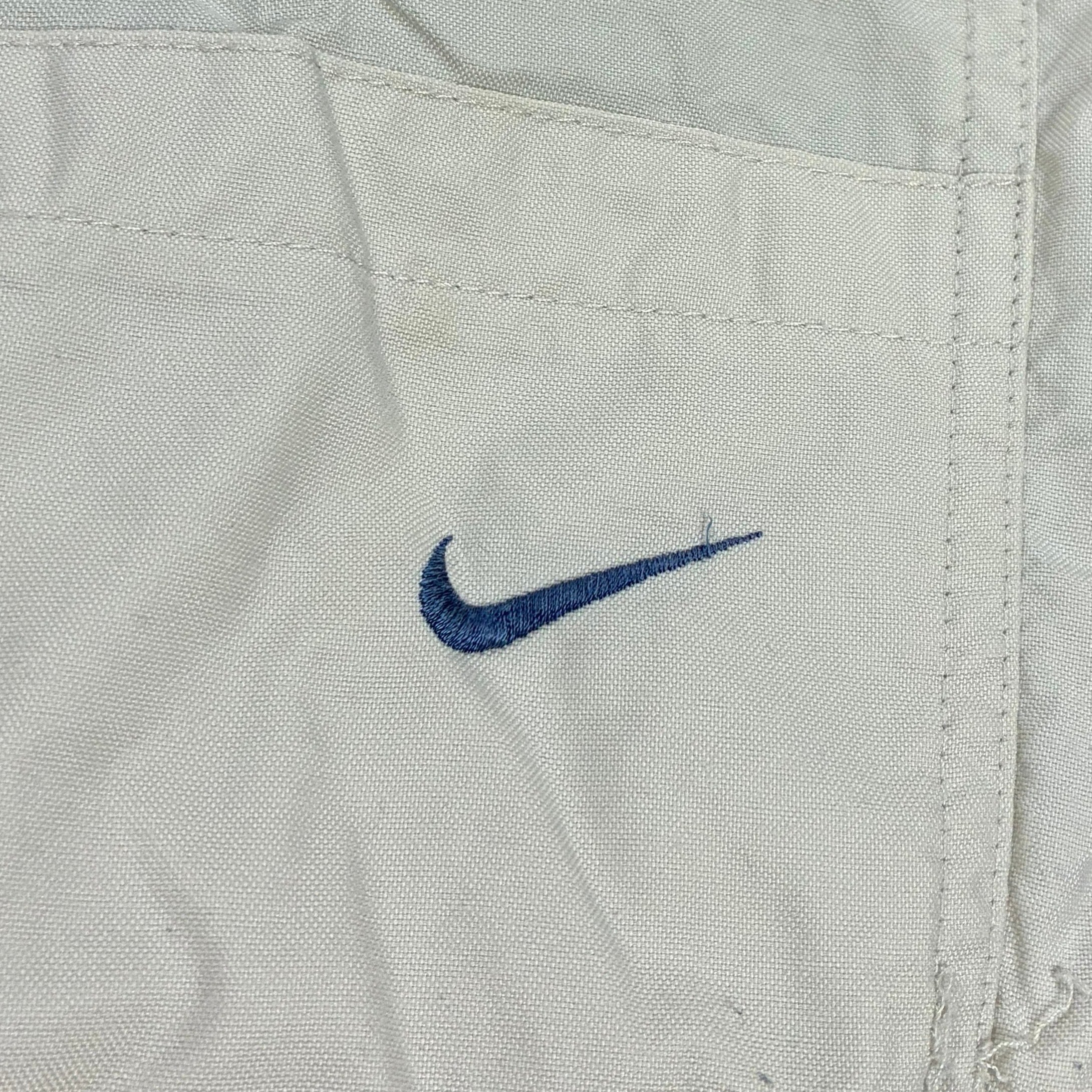Nike 90s Vintage Trackpants Open Leg Beige L - Vinverse