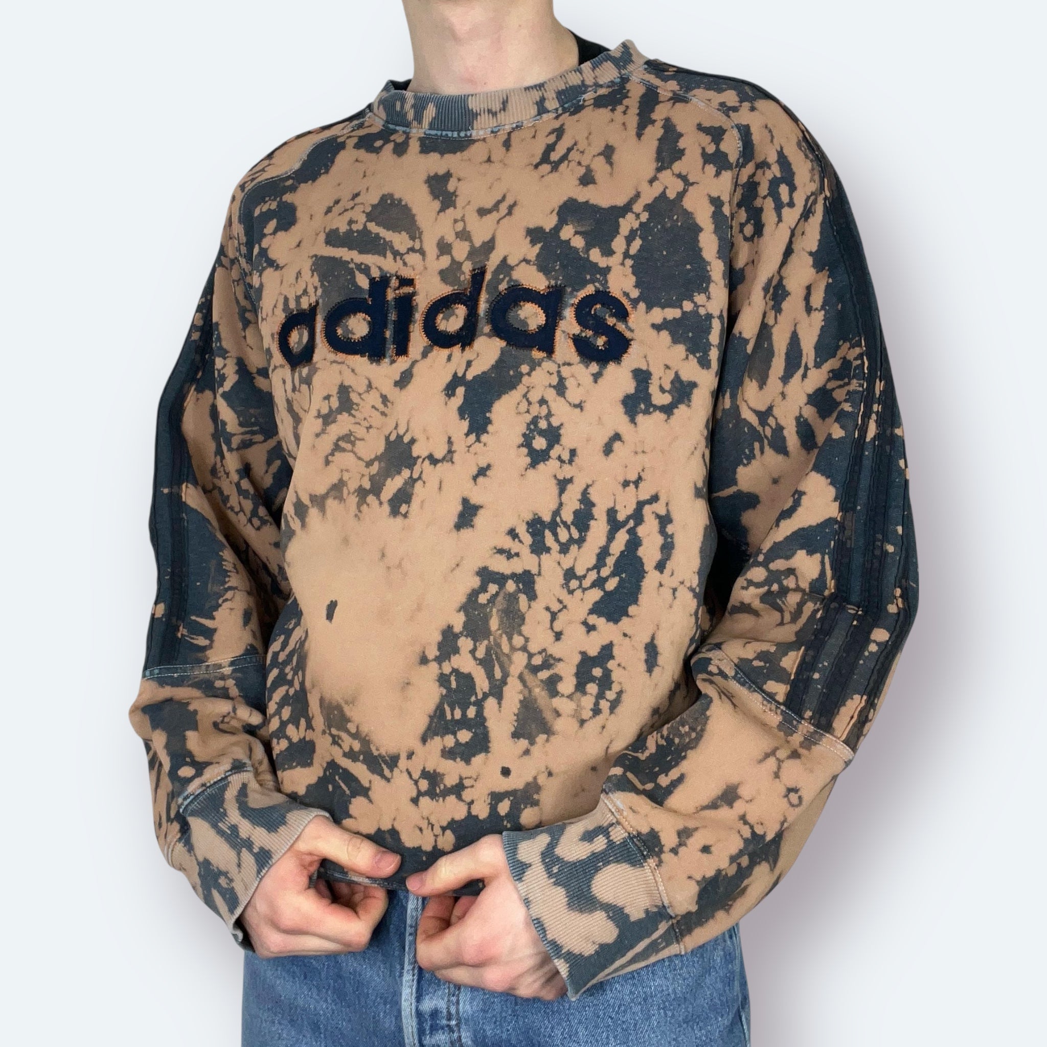 Adidas Y2K Sweater Re:Bleach Schwarz Beige 2001 L - Vinverse