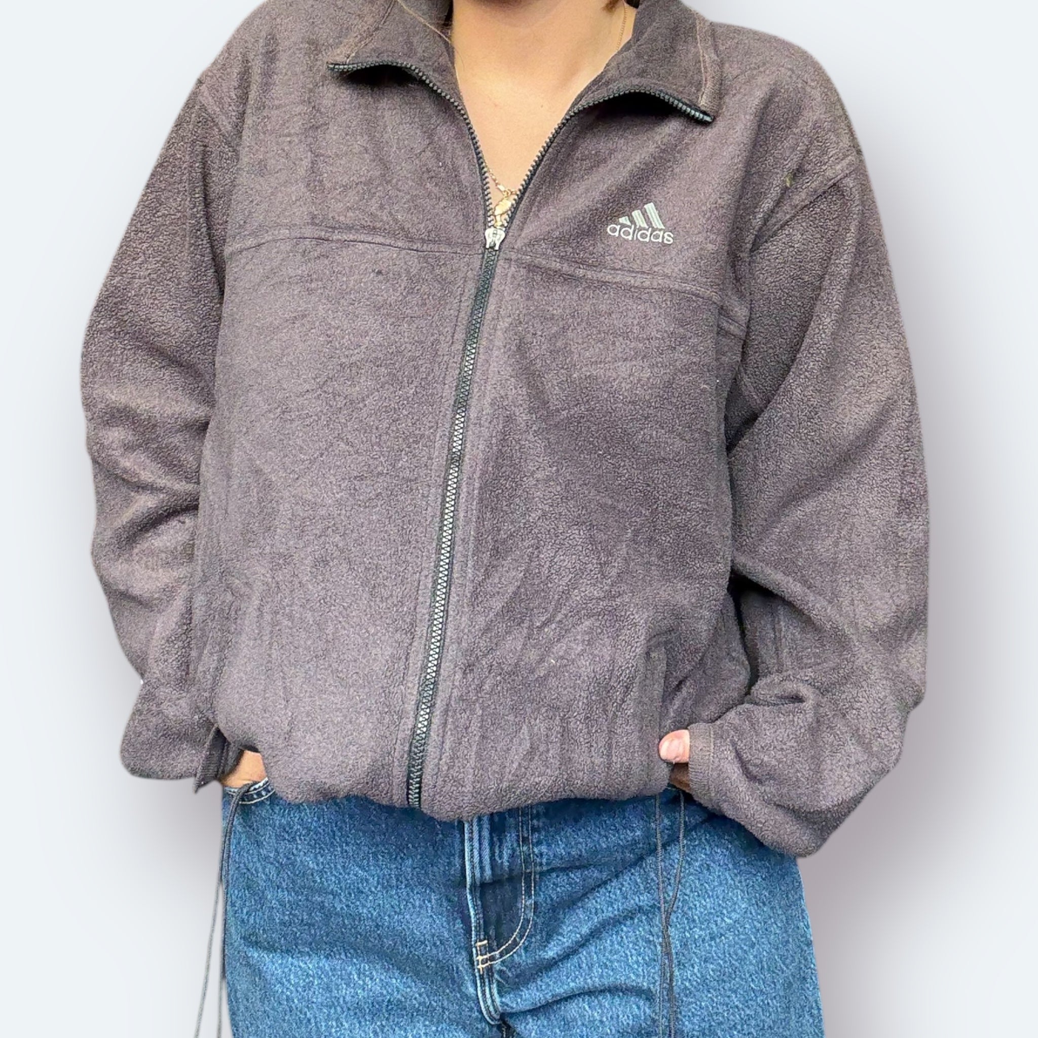 Adidas 2000er Fleece Jacke Grau L - Vinverse
